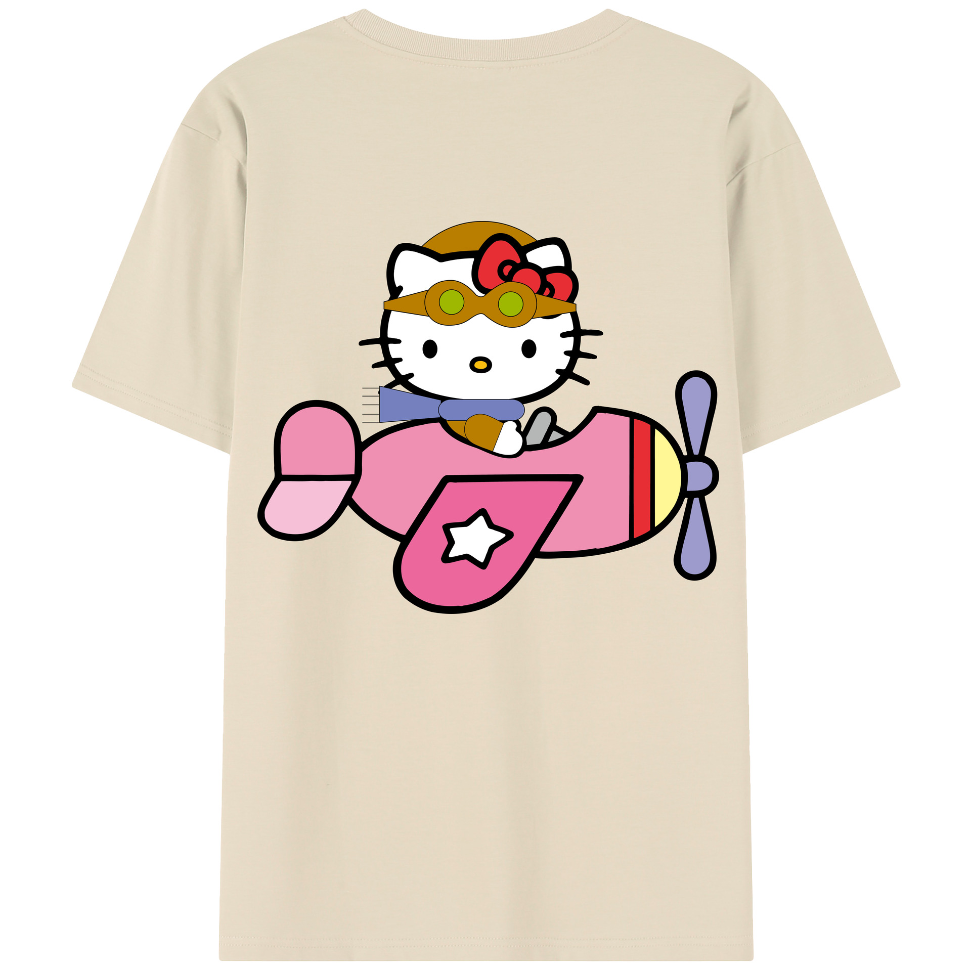 （画像用） Hello Kitty ハローキティ 綿100％半袖Tシャツ（背面プリント）