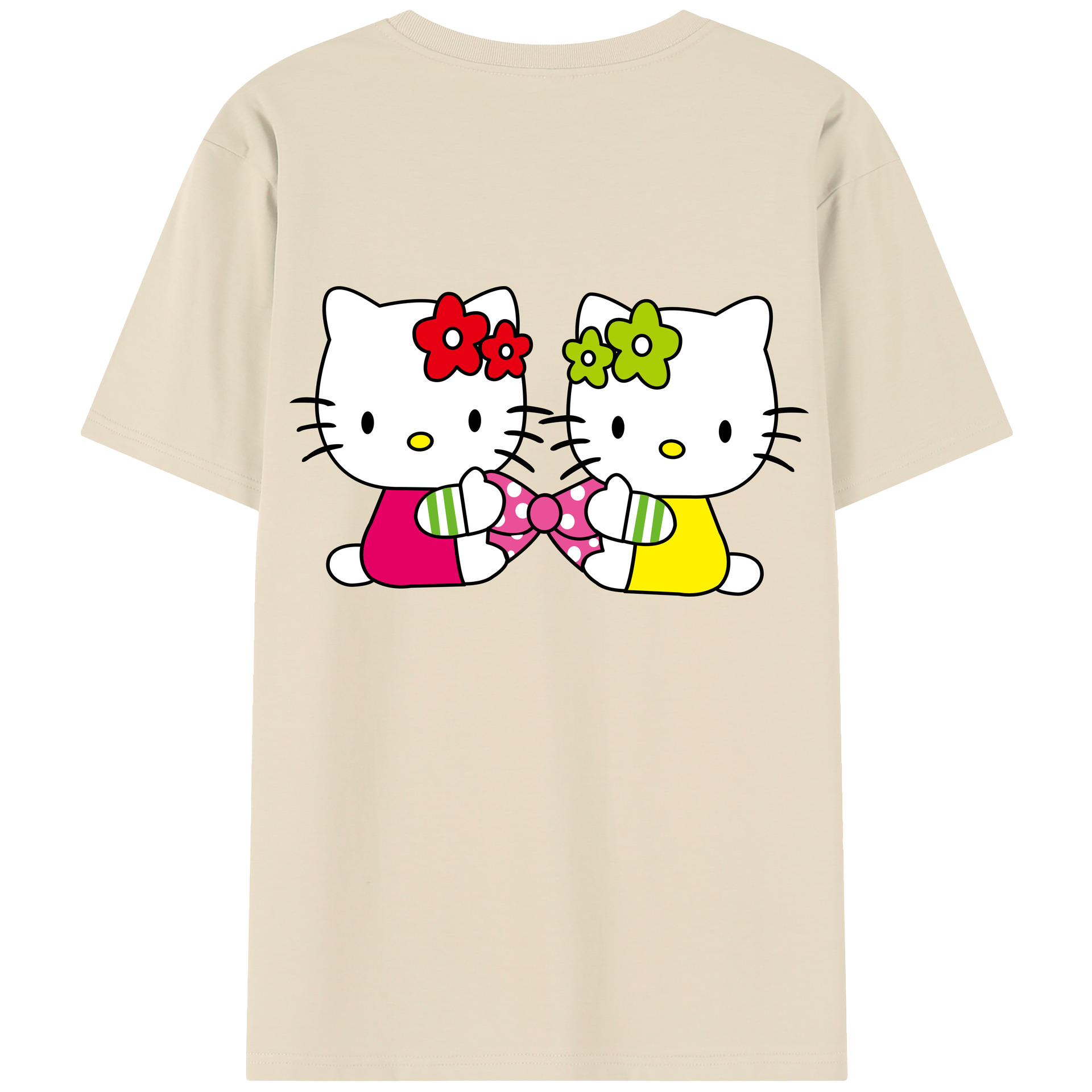 （画像用） Hello Kitty ハローキティ 綿100％半袖Tシャツ（背面プリント）