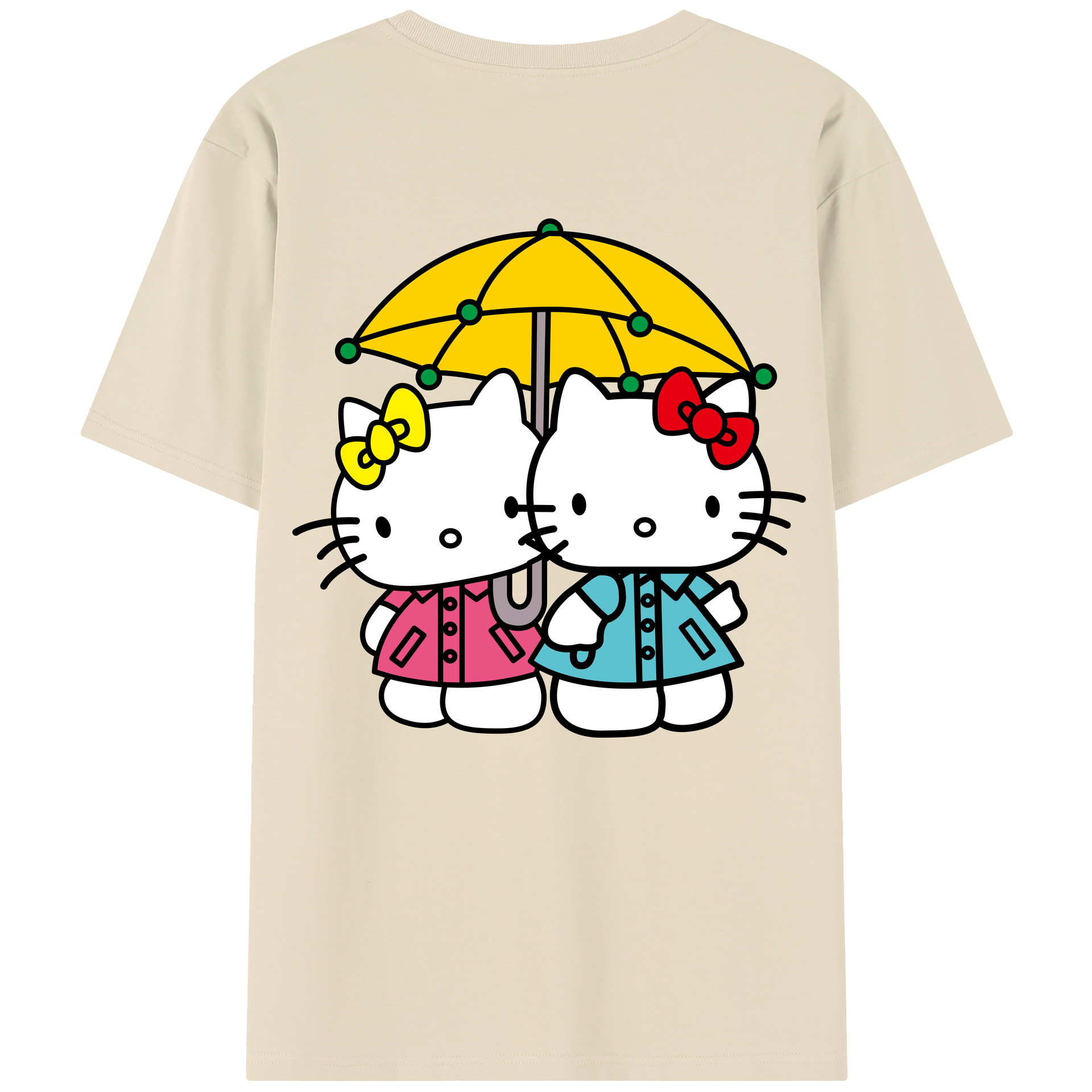 （画像用） Hello Kitty ハローキティ 綿100％半袖Tシャツ（背面プリント）