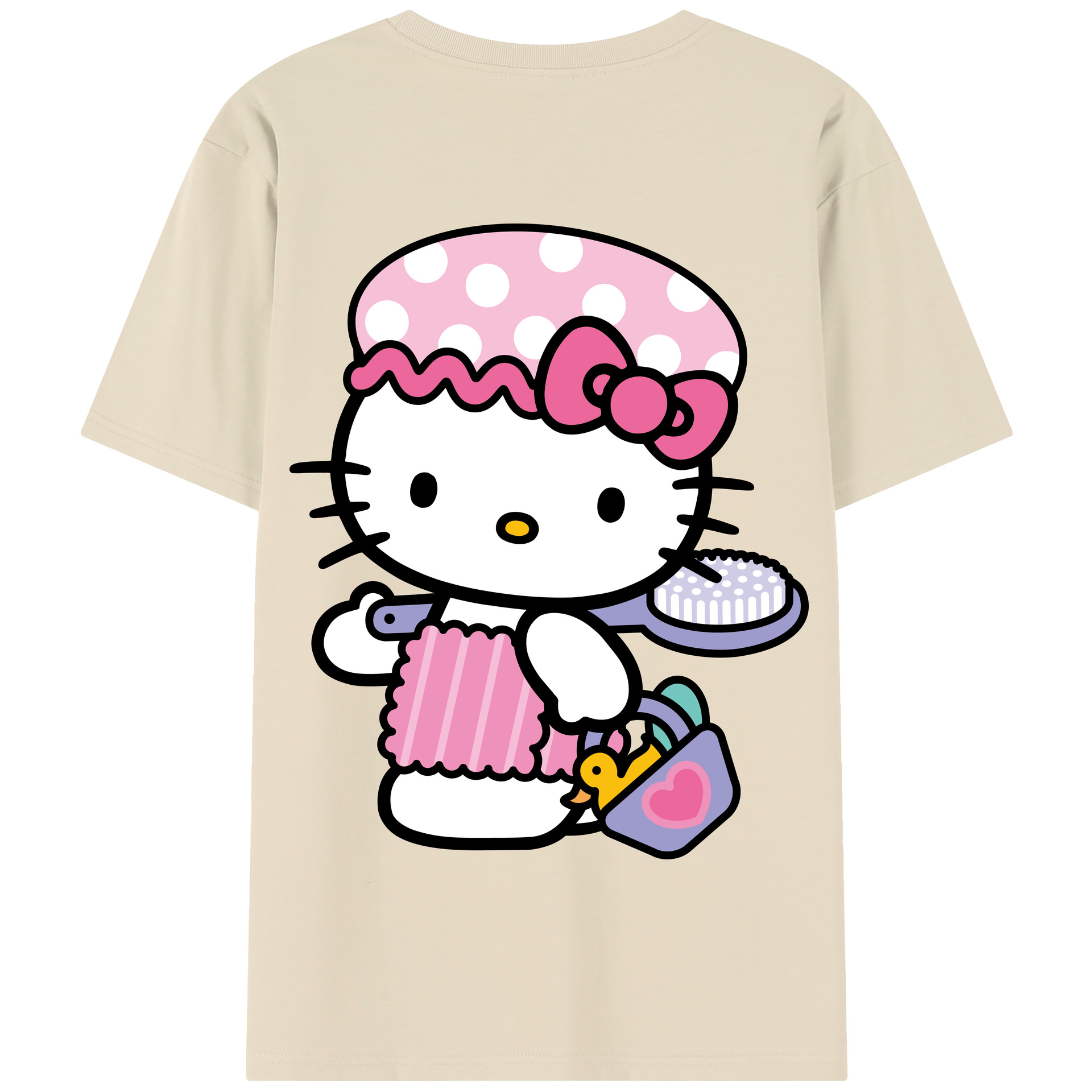 （画像用） Hello Kitty ハローキティ 綿100％半袖Tシャツ（背面プリント）