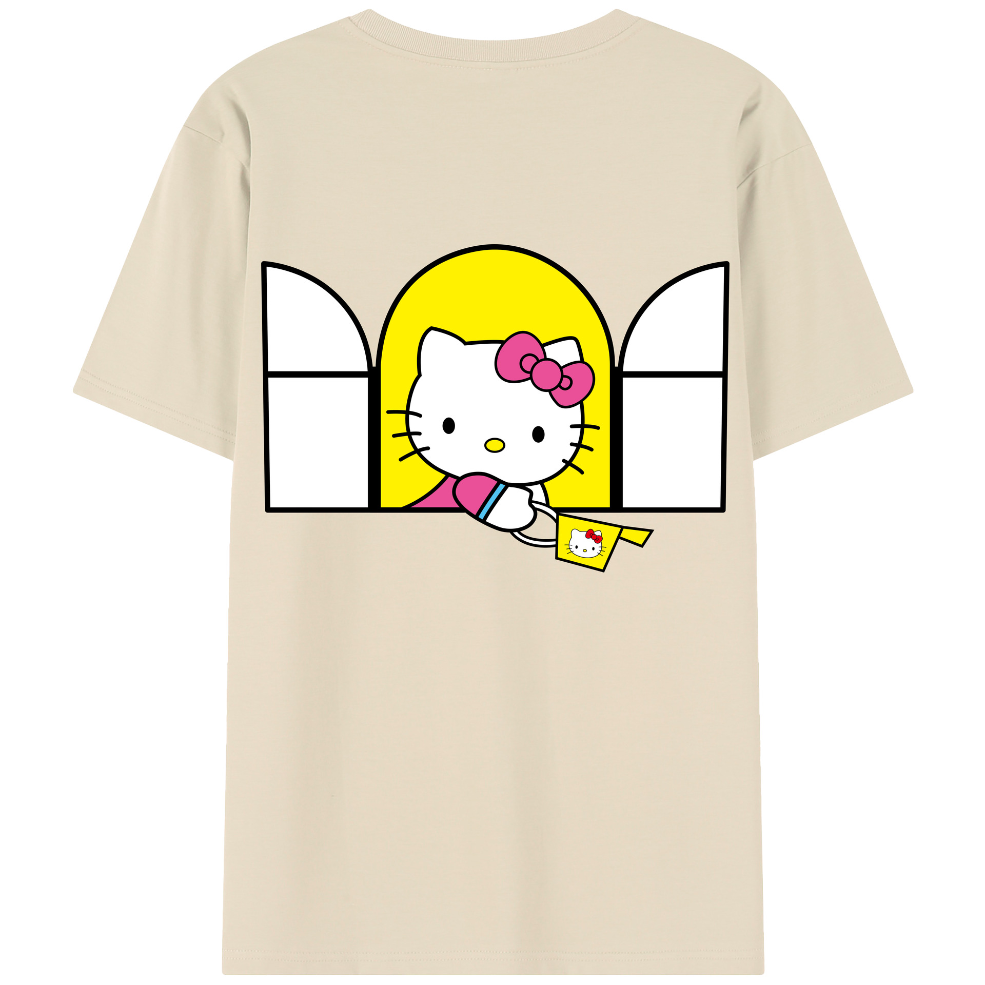 （画像用） Hello Kitty ハローキティ 綿100％半袖Tシャツ（背面プリント）