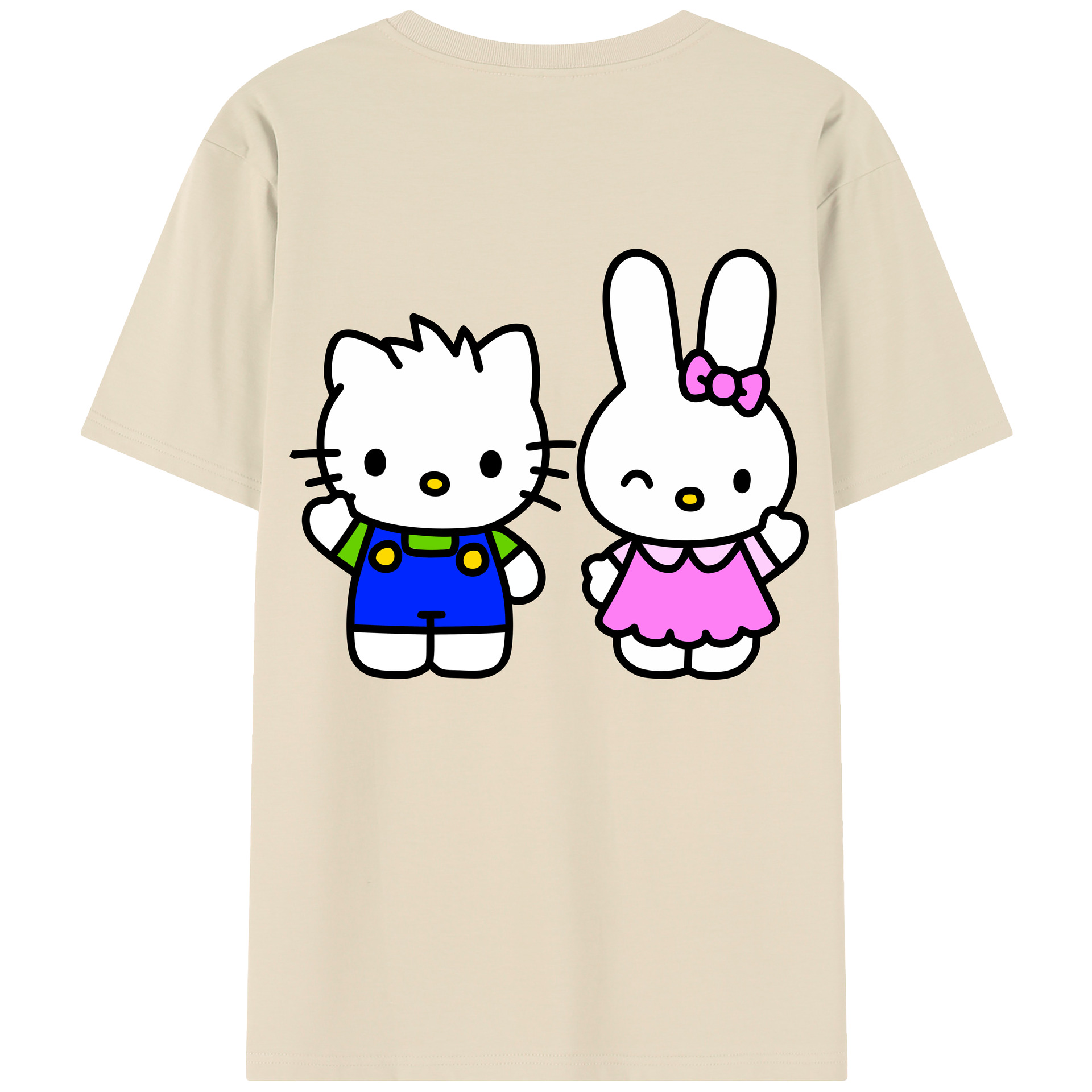 （画像用） Hello Kitty ハローキティ 綿100％半袖Tシャツ（背面プリント）