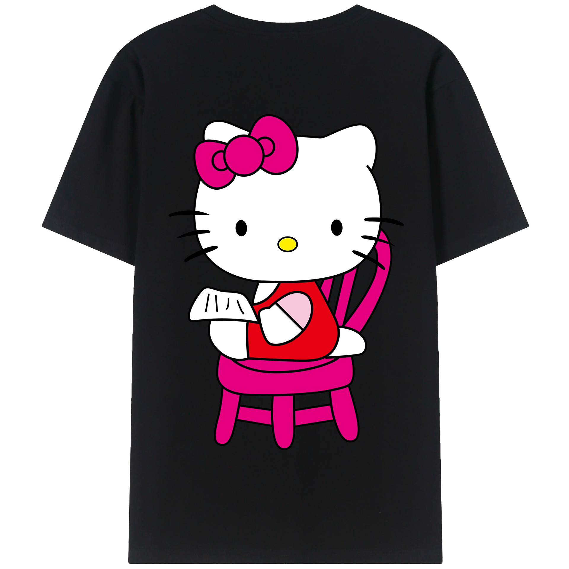 （画像用） Hello Kitty ハローキティ 綿100％半袖Tシャツ（背面プリント）