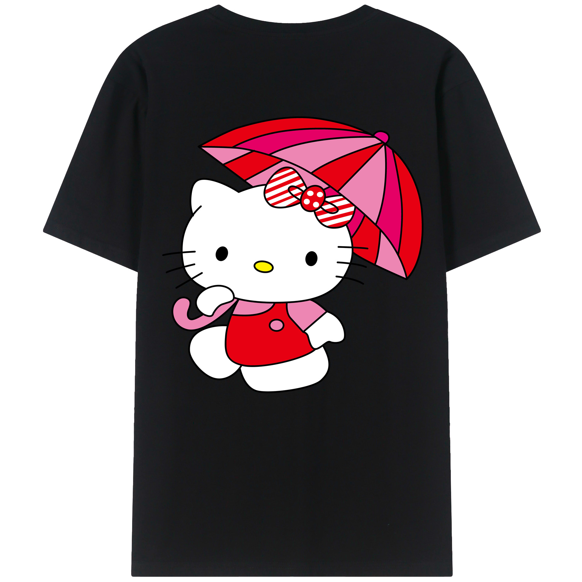 （画像用） Hello Kitty ハローキティ 綿100％半袖Tシャツ（背面プリント）