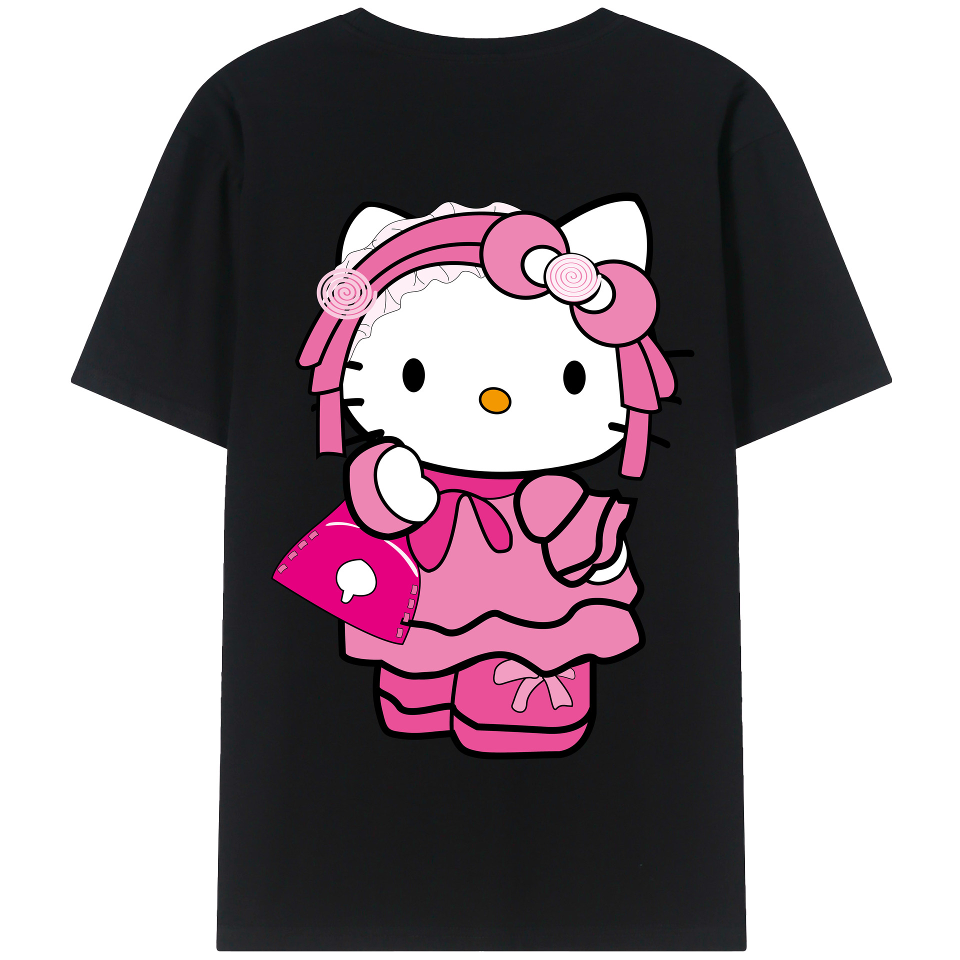（画像用） Hello Kitty ハローキティ 綿100％半袖Tシャツ（背面プリント）