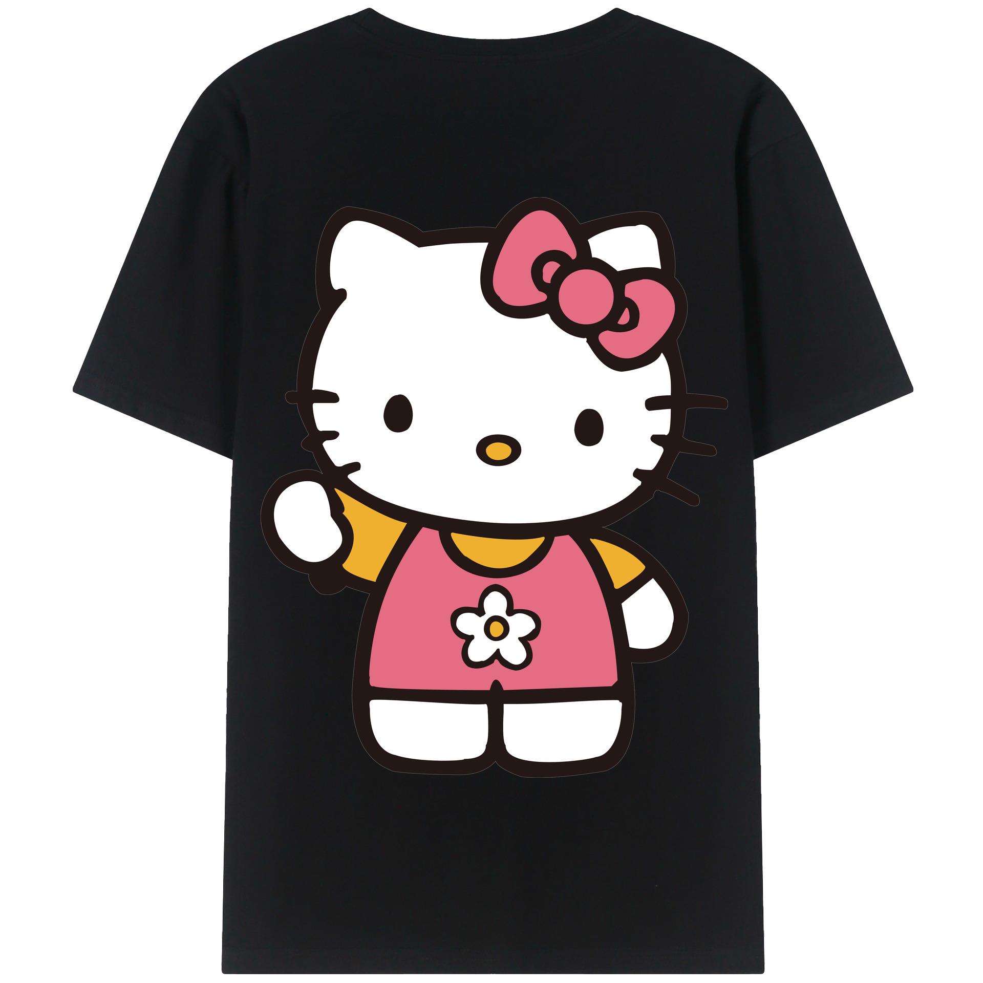 （画像用） Hello Kitty ハローキティ 綿100％半袖Tシャツ（背面プリント）