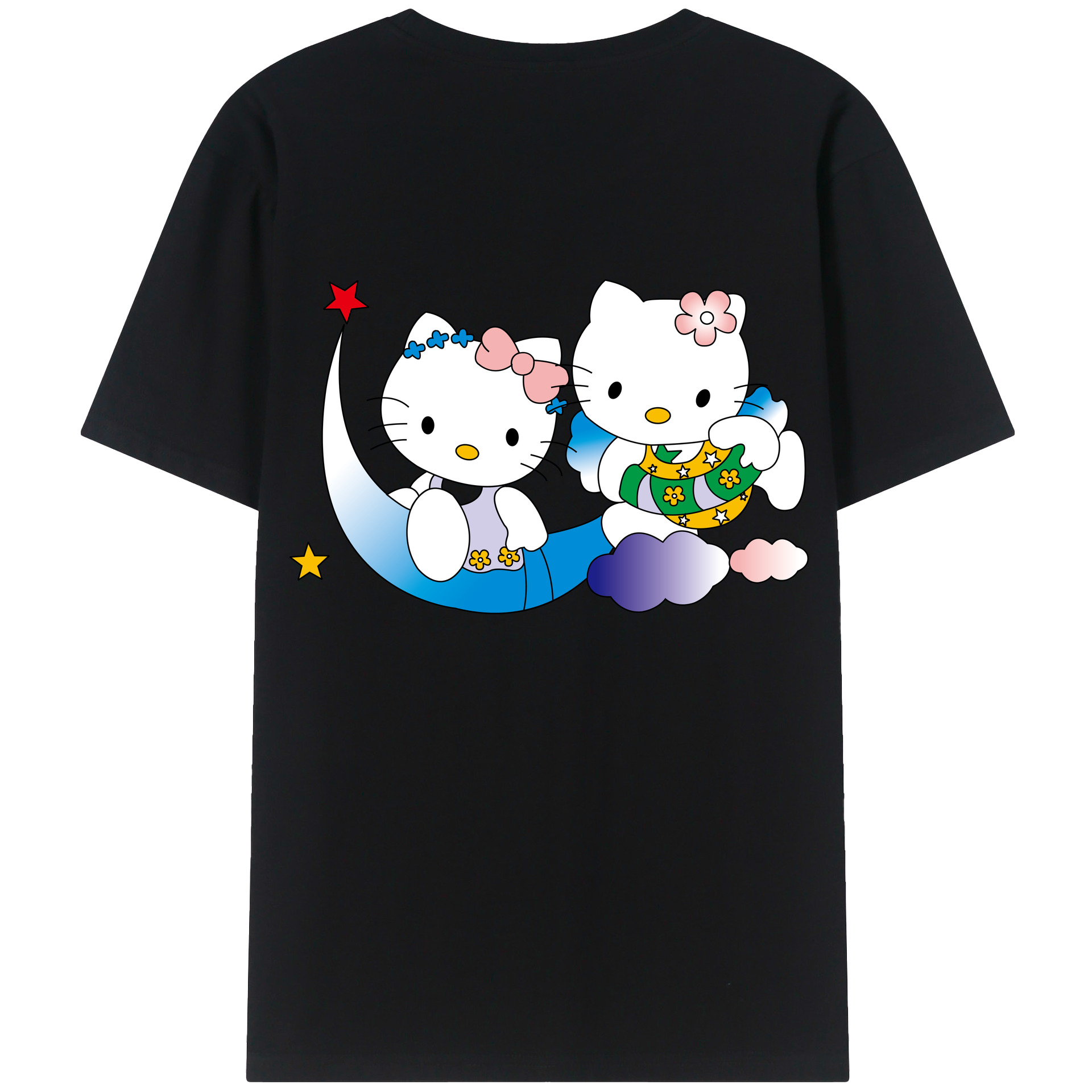 （画像用） Hello Kitty ハローキティ 綿100％半袖Tシャツ（背面プリント）