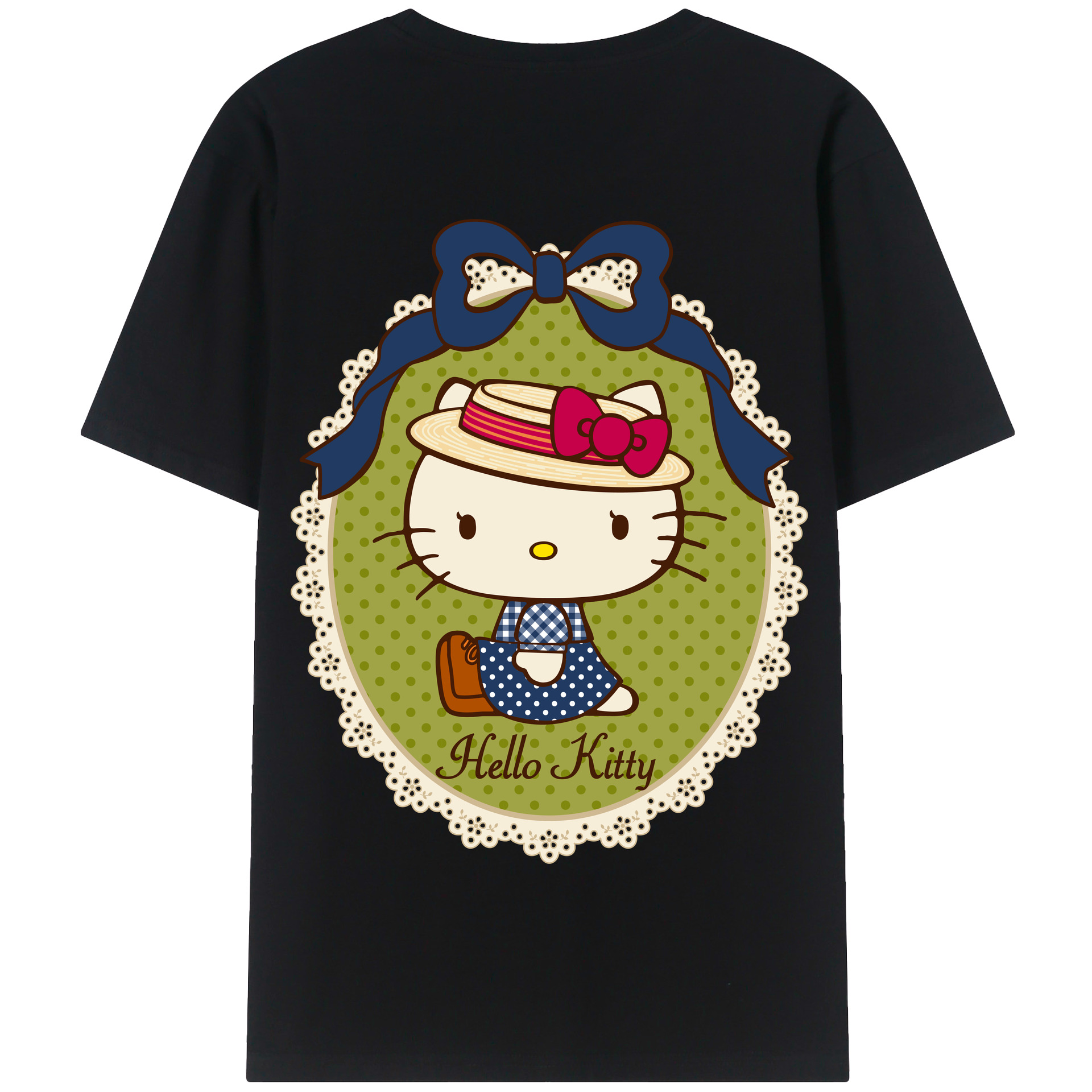 （画像用） Hello Kitty ハローキティ 綿100％半袖Tシャツ（背面プリント）