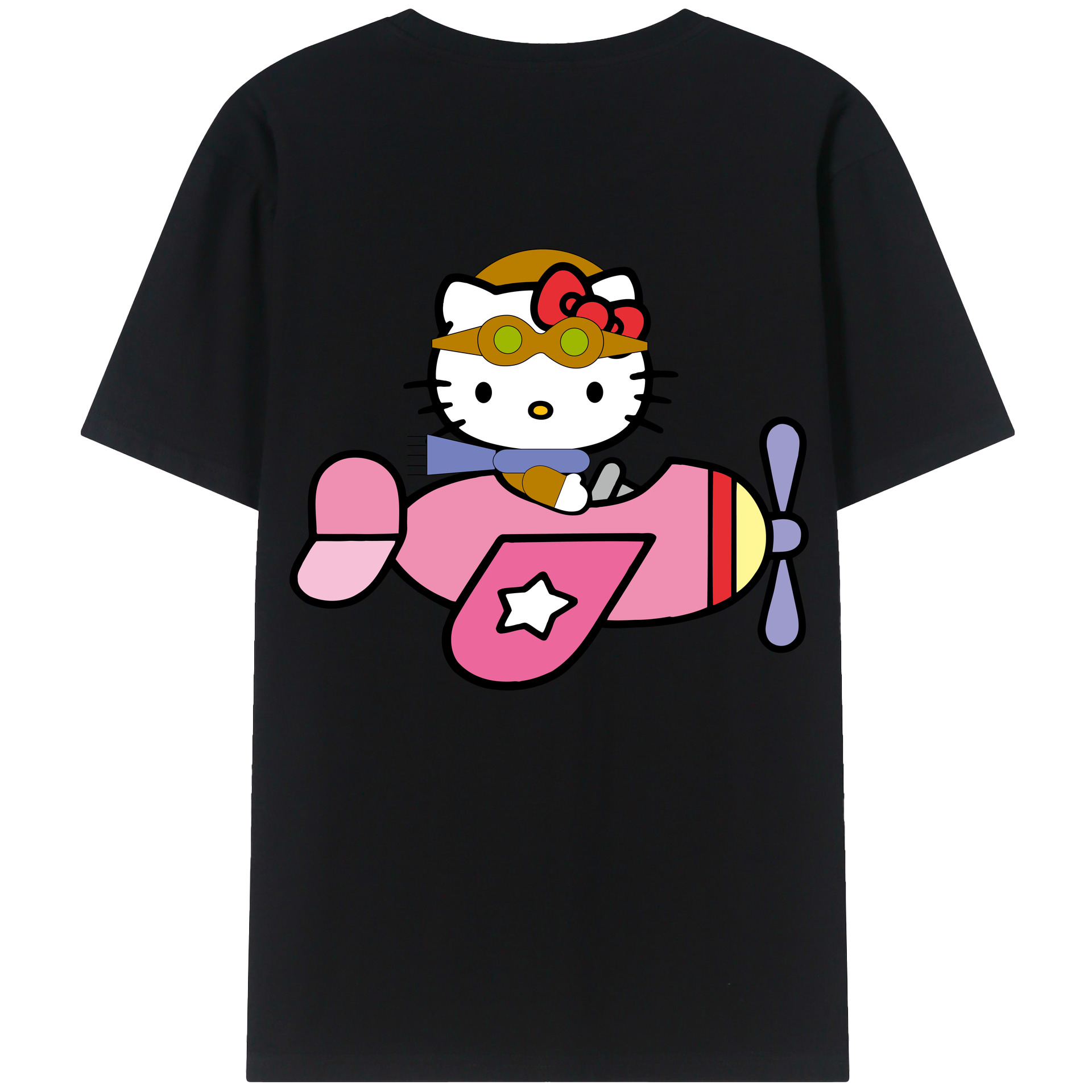 （画像用） Hello Kitty ハローキティ 綿100％半袖Tシャツ（背面プリント）