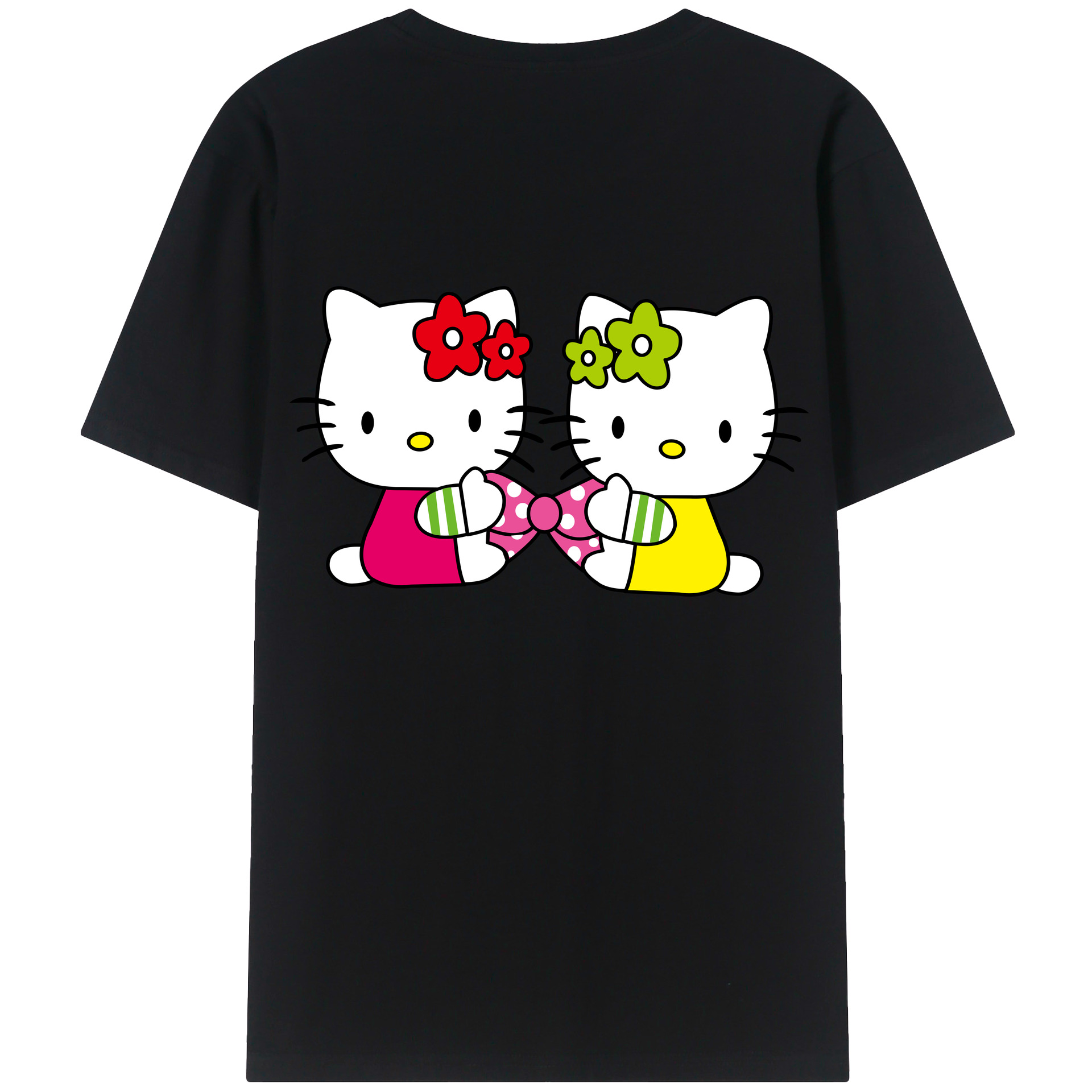 （画像用） Hello Kitty ハローキティ 綿100％半袖Tシャツ（背面プリント）