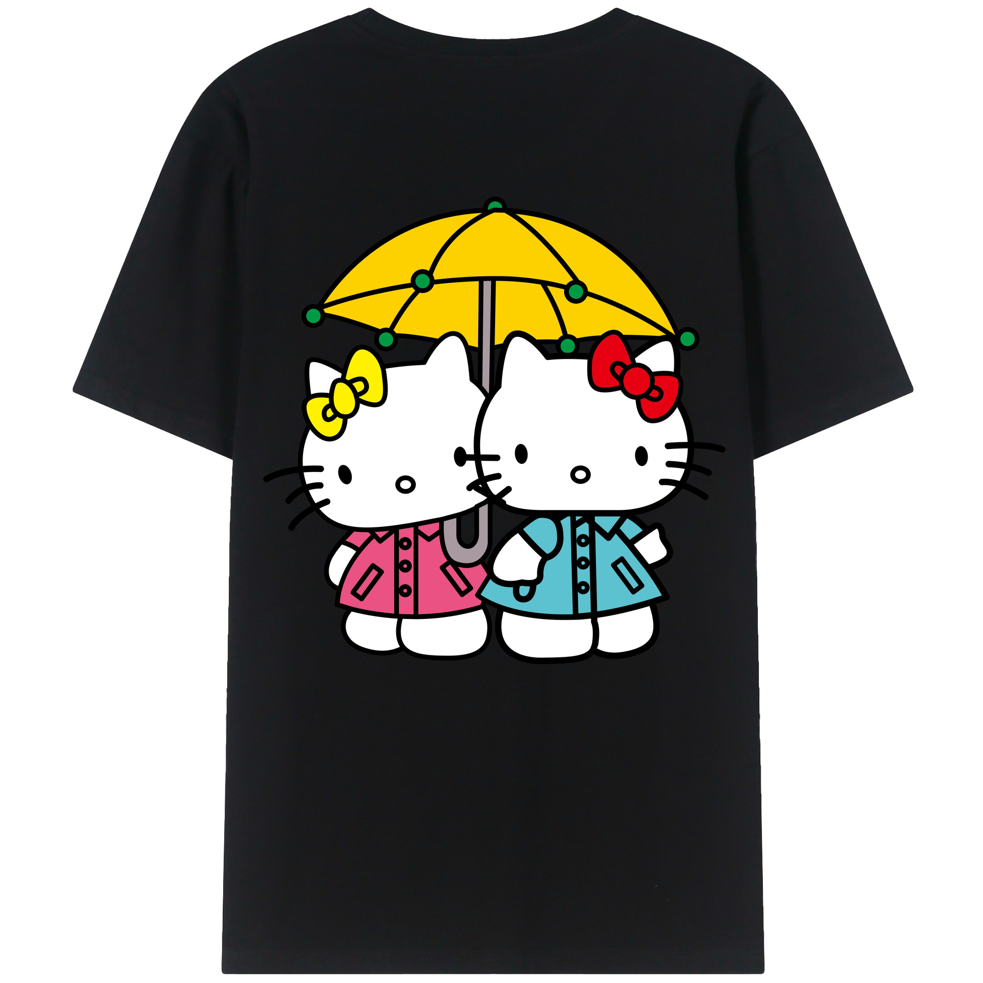 （画像用） Hello Kitty ハローキティ 綿100％半袖Tシャツ（背面プリント）