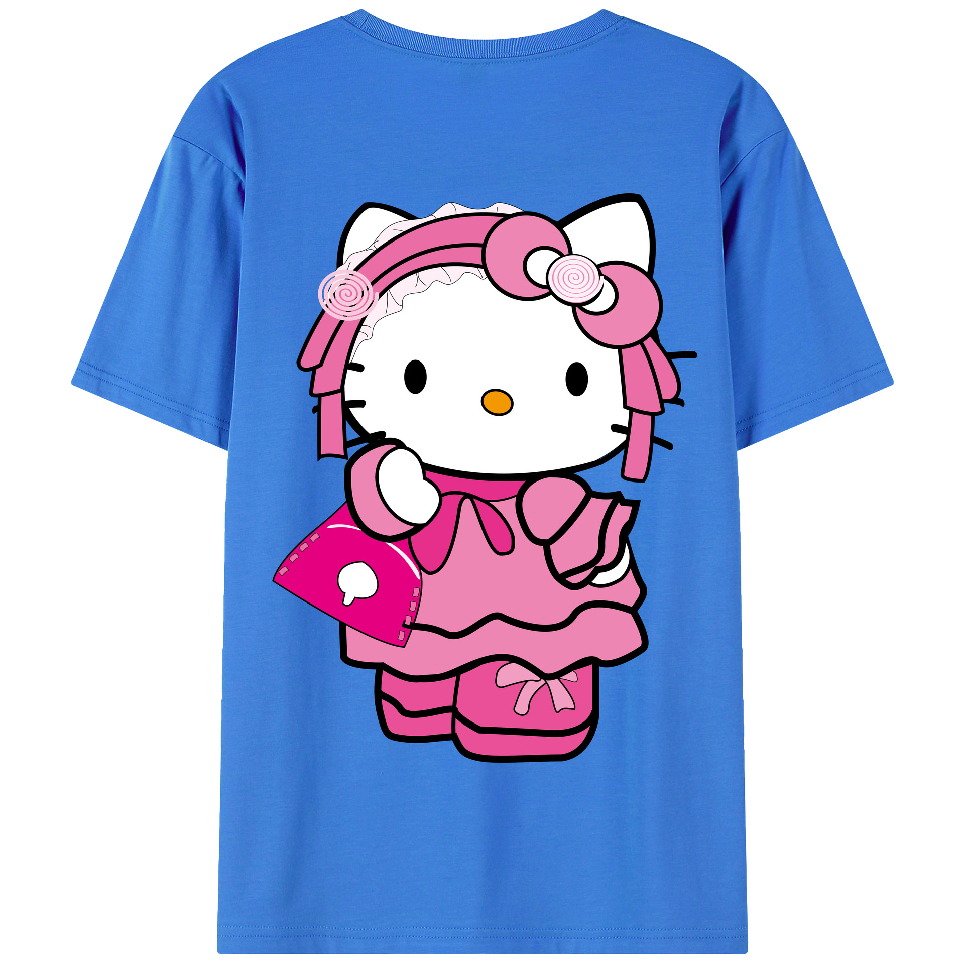 （画像用） Hello Kitty ハローキティ 綿100％半袖Tシャツ（背面プリント）