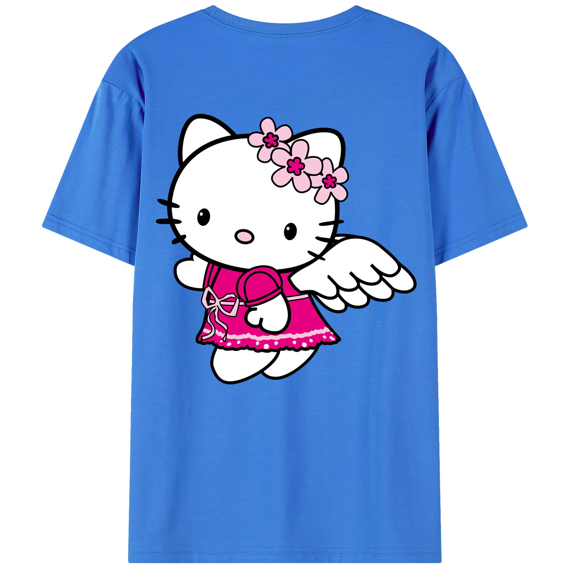 （画像用） Hello Kitty ハローキティ 綿100％半袖Tシャツ（背面プリント）