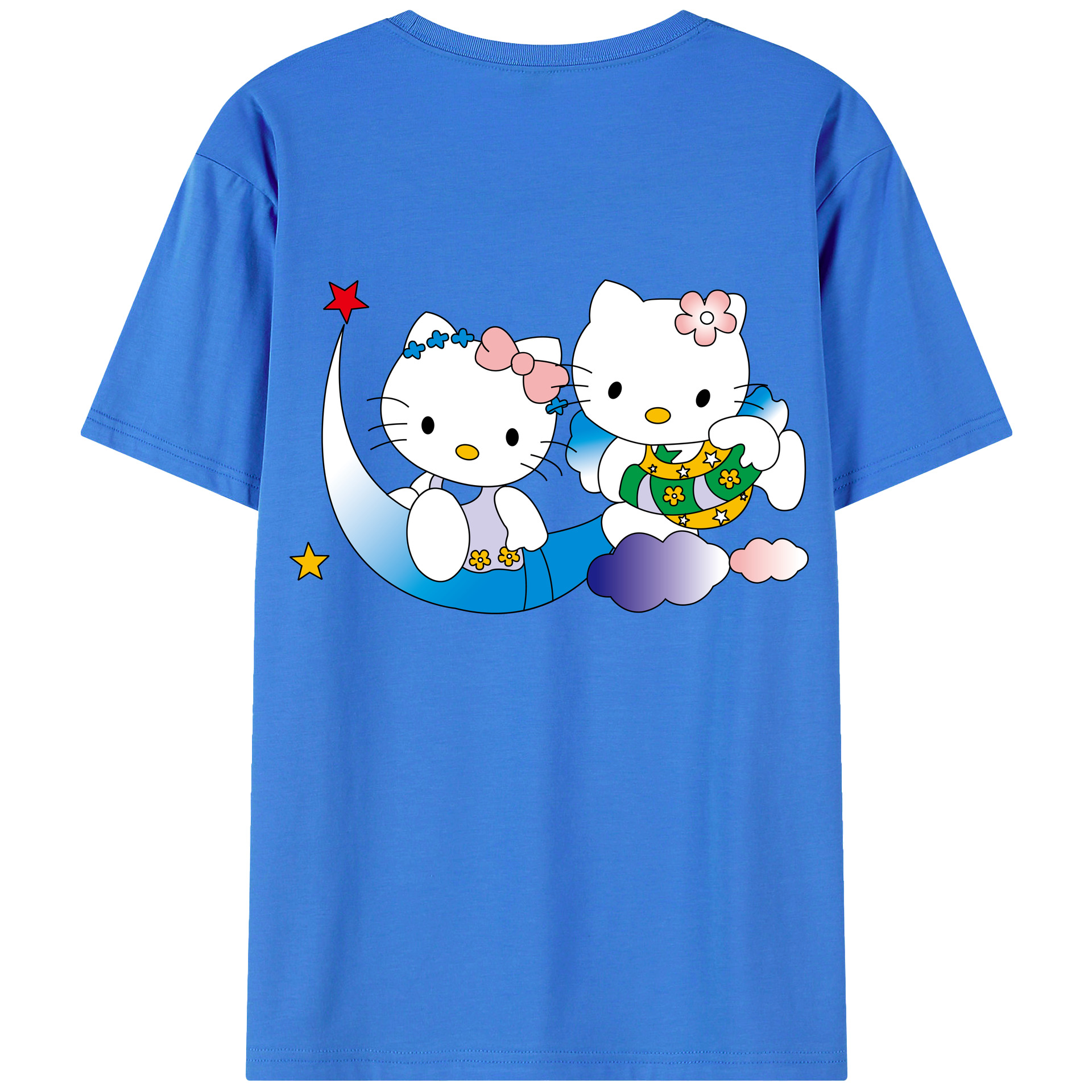 （画像用） Hello Kitty ハローキティ 綿100％半袖Tシャツ（背面プリント）