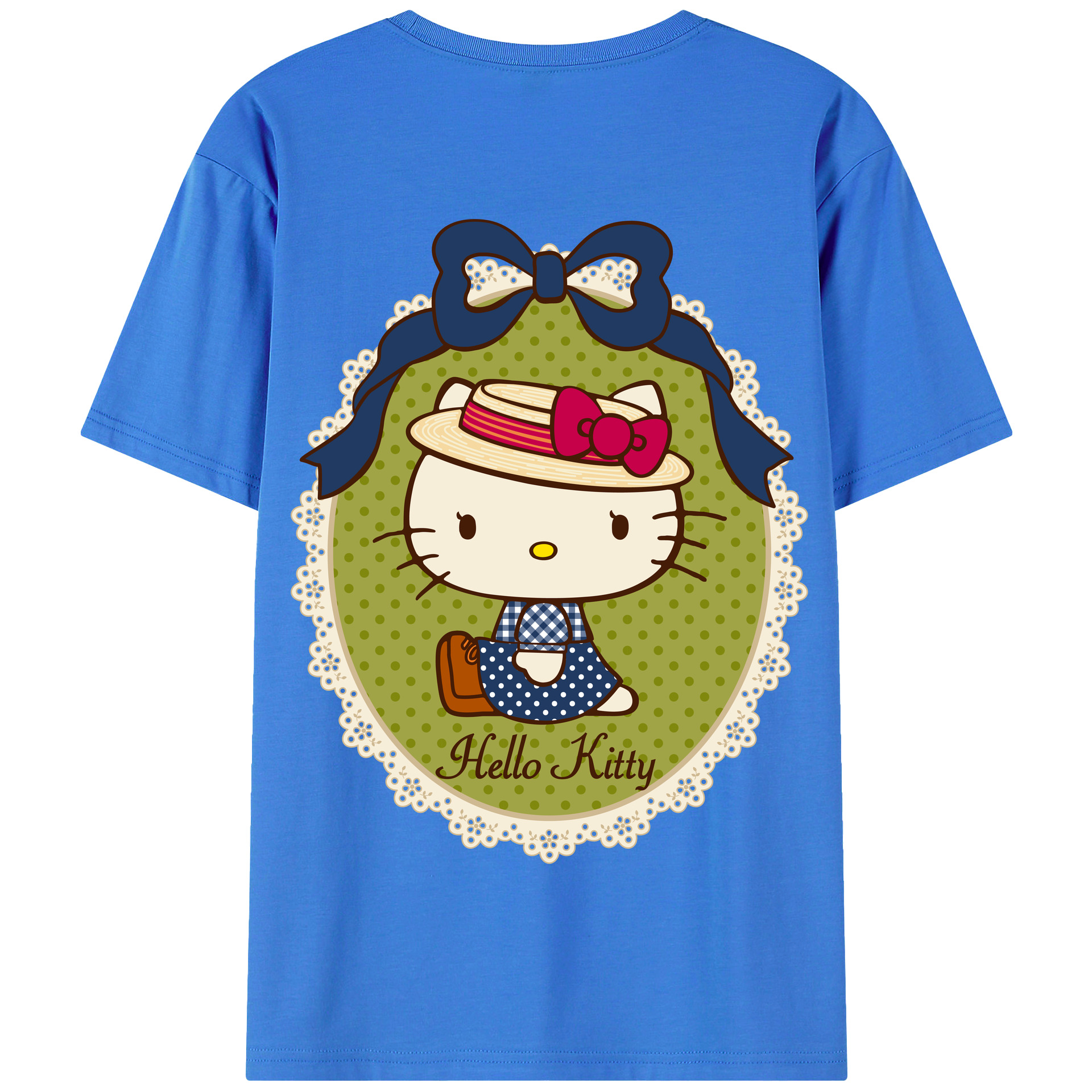 （画像用） Hello Kitty ハローキティ 綿100％半袖Tシャツ（背面プリント）