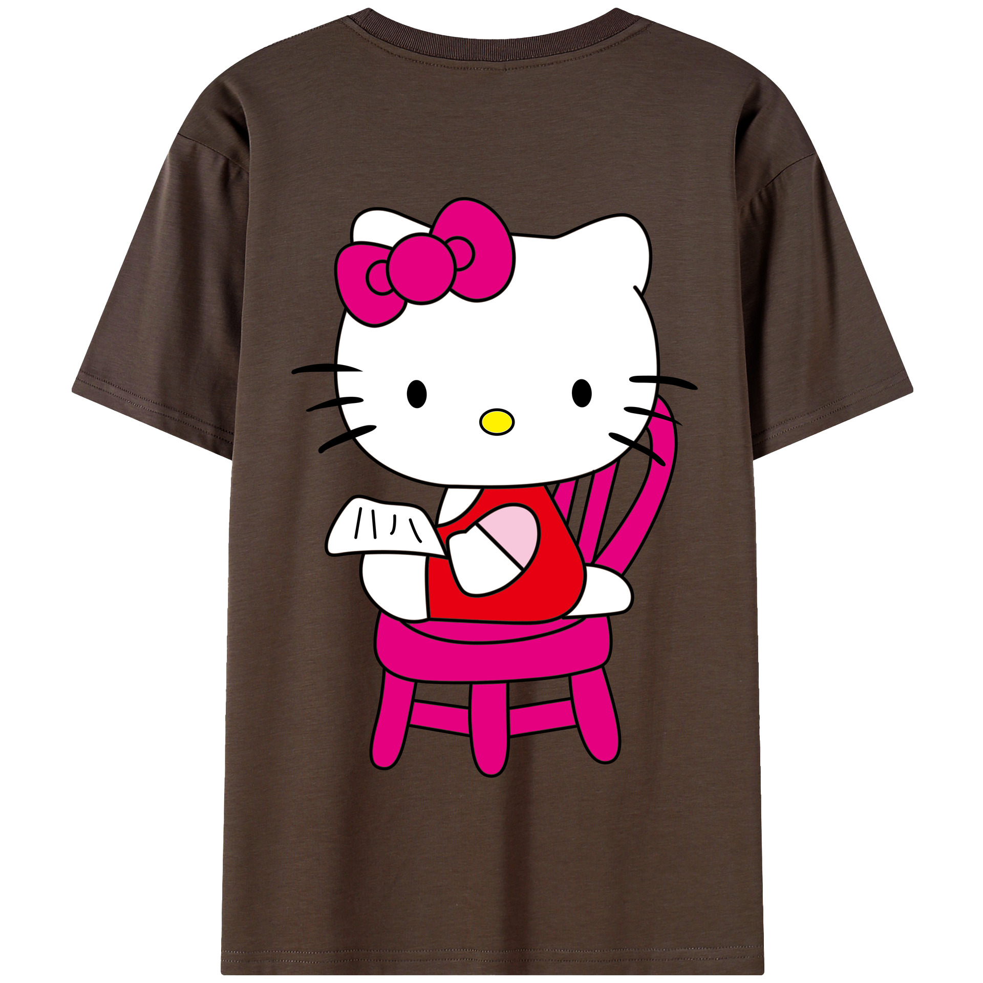 （画像用） Hello Kitty ハローキティ 綿100％半袖Tシャツ（背面プリント）