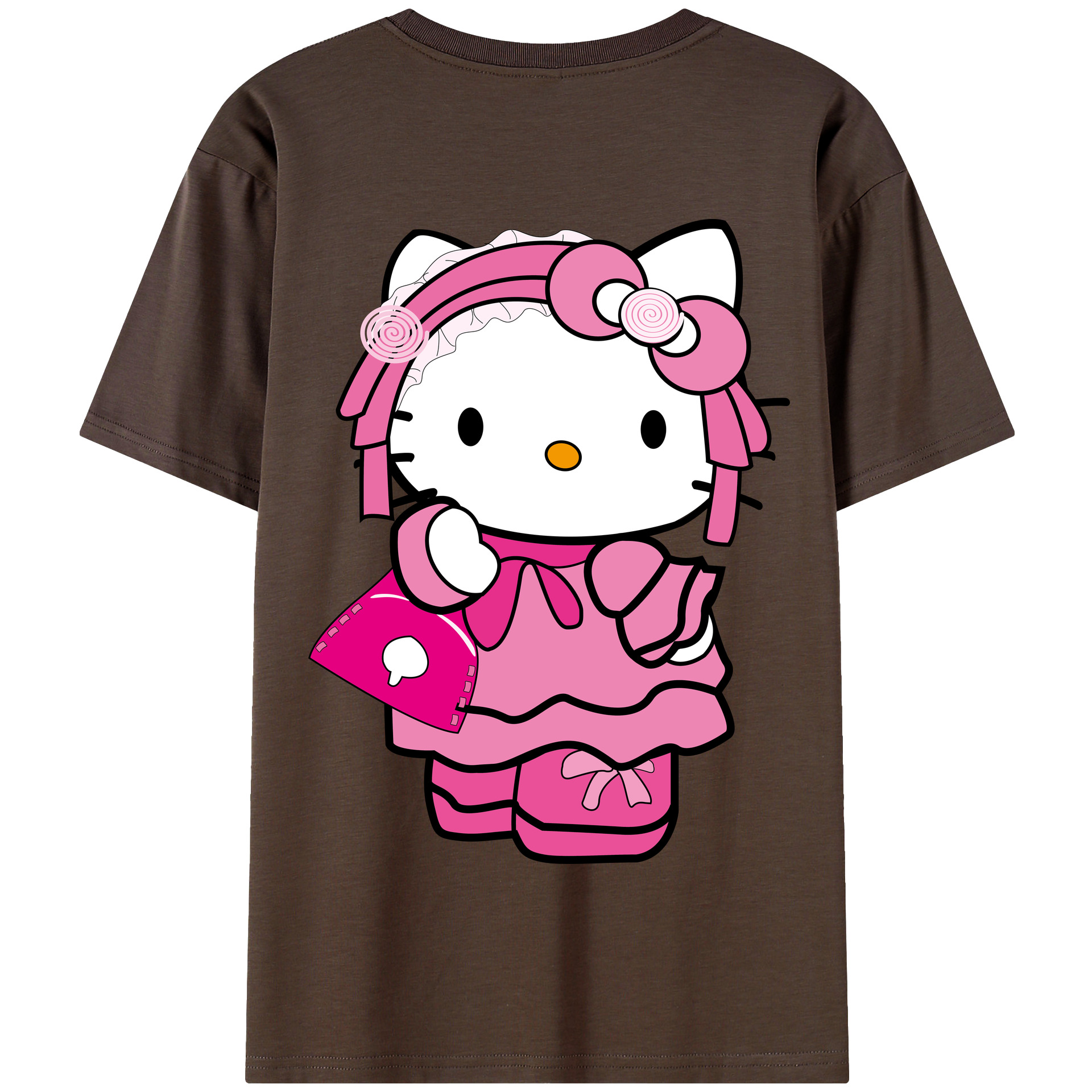 （画像用） Hello Kitty ハローキティ 綿100％半袖Tシャツ（背面プリント）