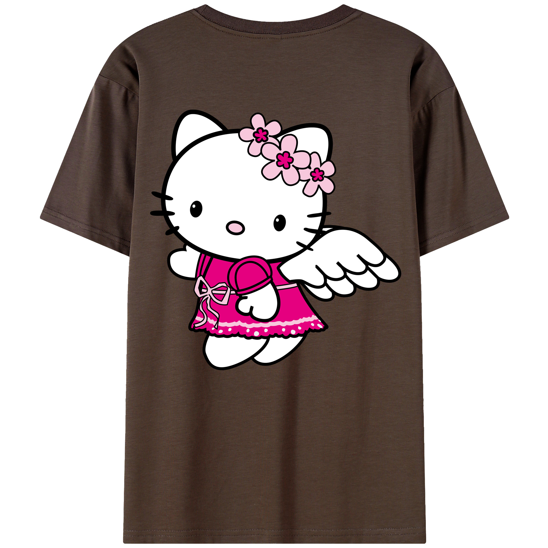 （画像用） Hello Kitty ハローキティ 綿100％半袖Tシャツ（背面プリント）