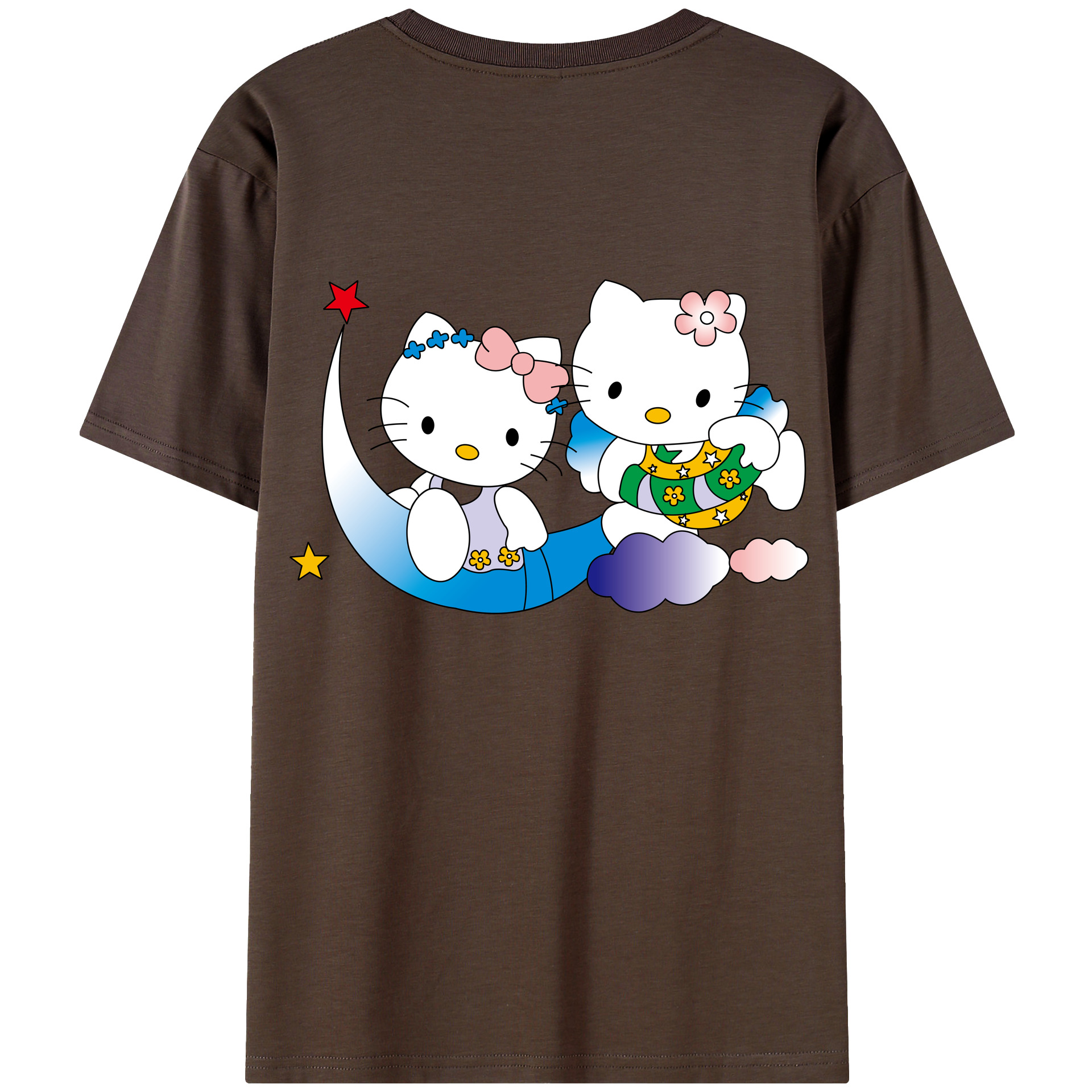 （画像用） Hello Kitty ハローキティ 綿100％半袖Tシャツ（背面プリント）