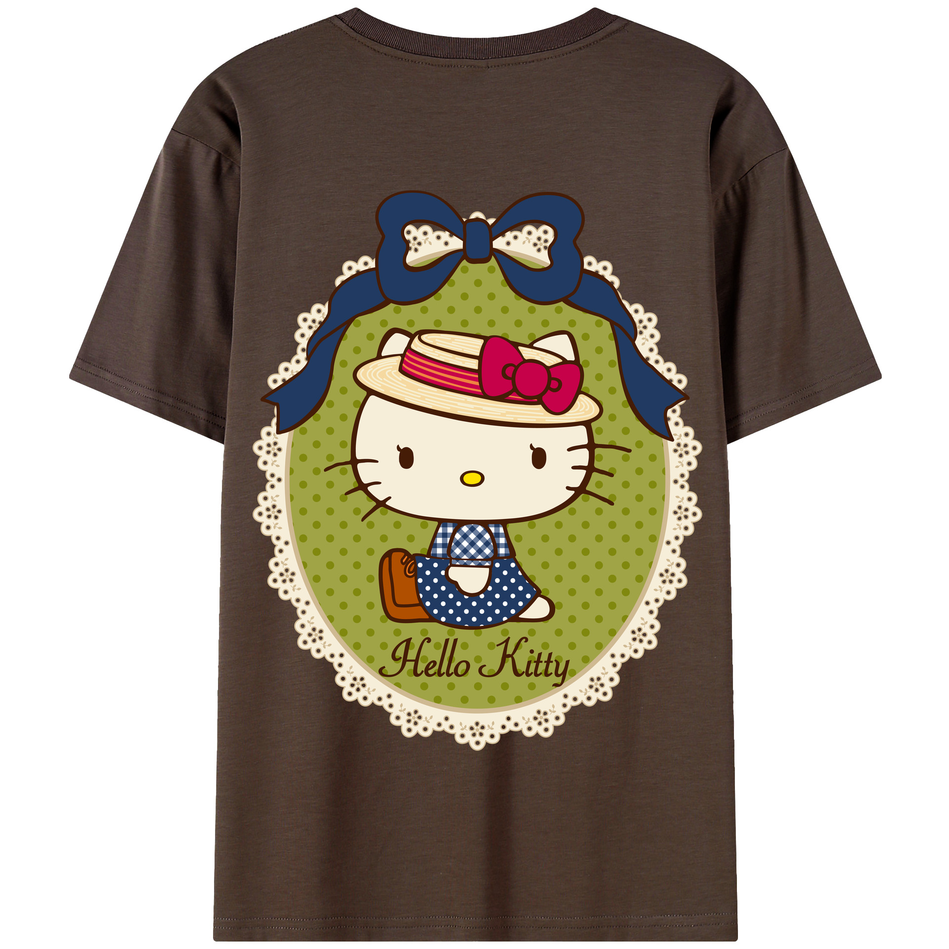 （画像用） Hello Kitty ハローキティ 綿100％半袖Tシャツ（背面プリント）