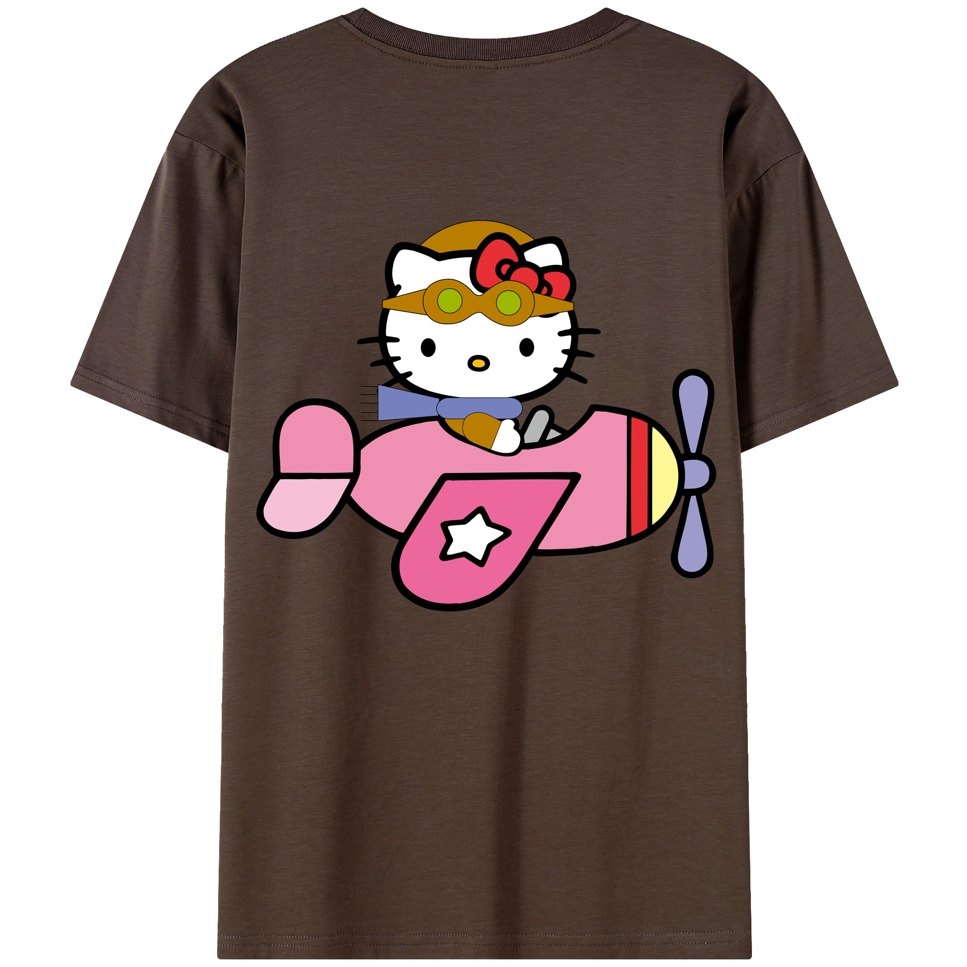 （画像用） Hello Kitty ハローキティ 綿100％半袖Tシャツ（背面プリント）
