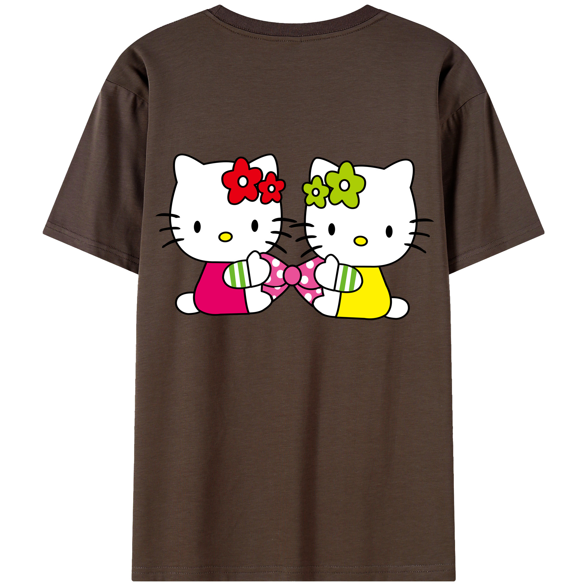 （画像用） Hello Kitty ハローキティ 綿100％半袖Tシャツ（背面プリント）