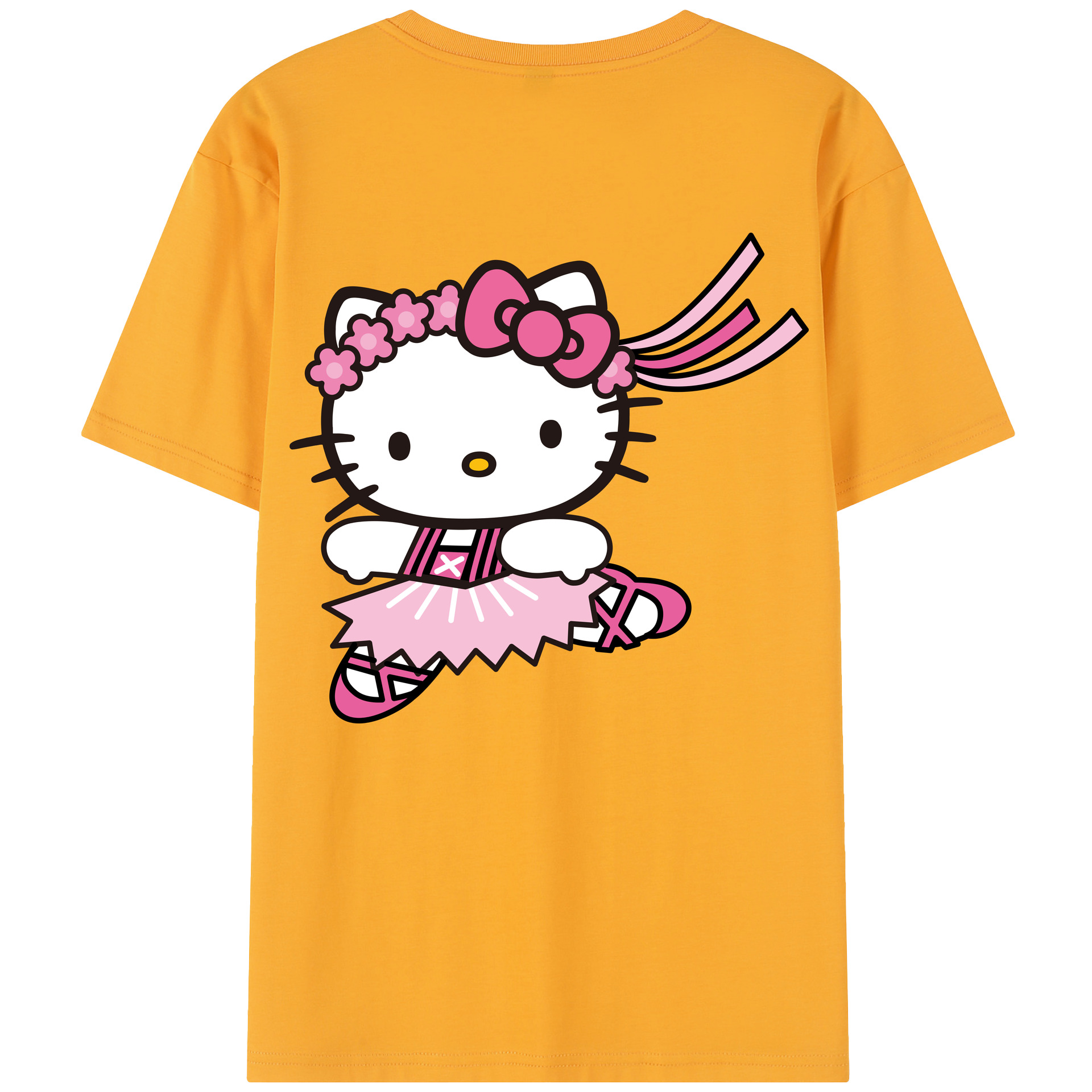 （画像用） Hello Kitty ハローキティ 綿100％半袖Tシャツ（背面プリント）