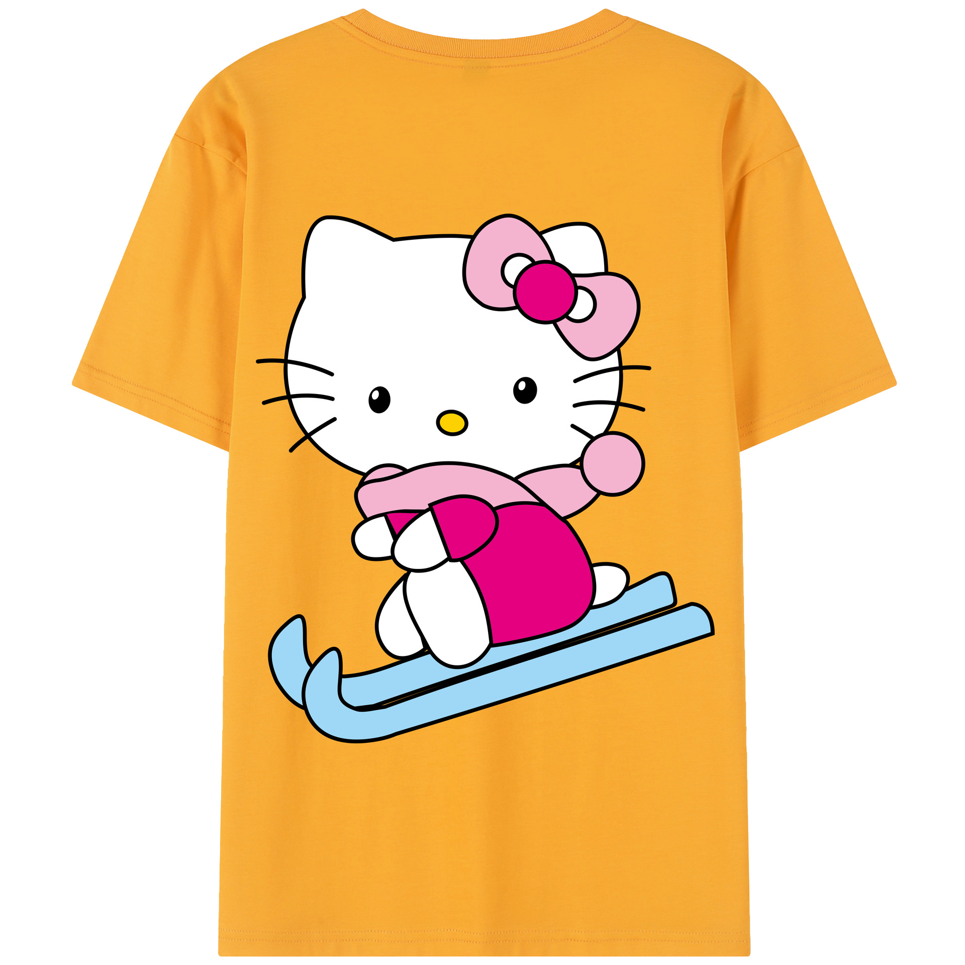 （画像用） Hello Kitty ハローキティ 綿100％半袖Tシャツ（背面プリント）