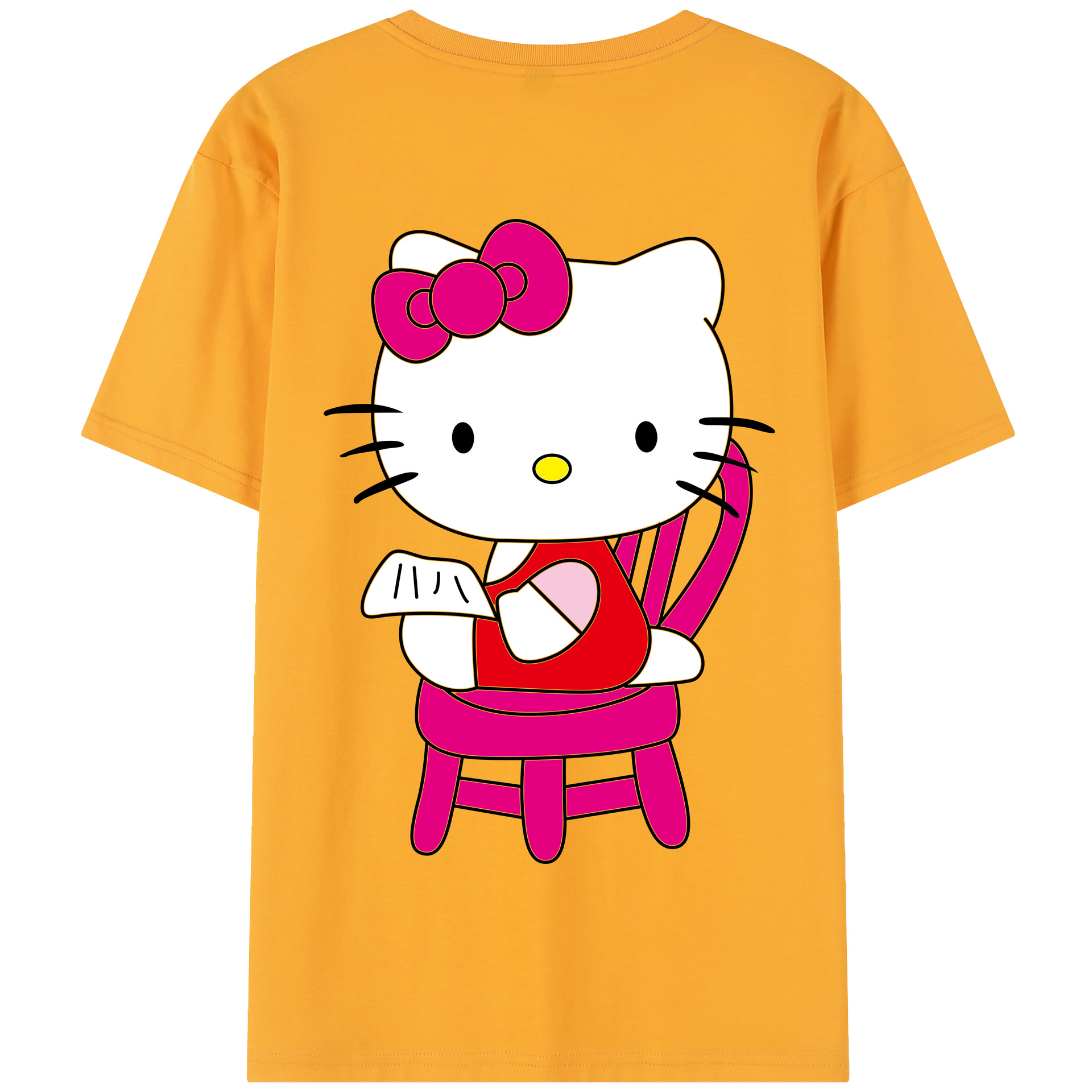（画像用） Hello Kitty ハローキティ 綿100％半袖Tシャツ（背面プリント）
