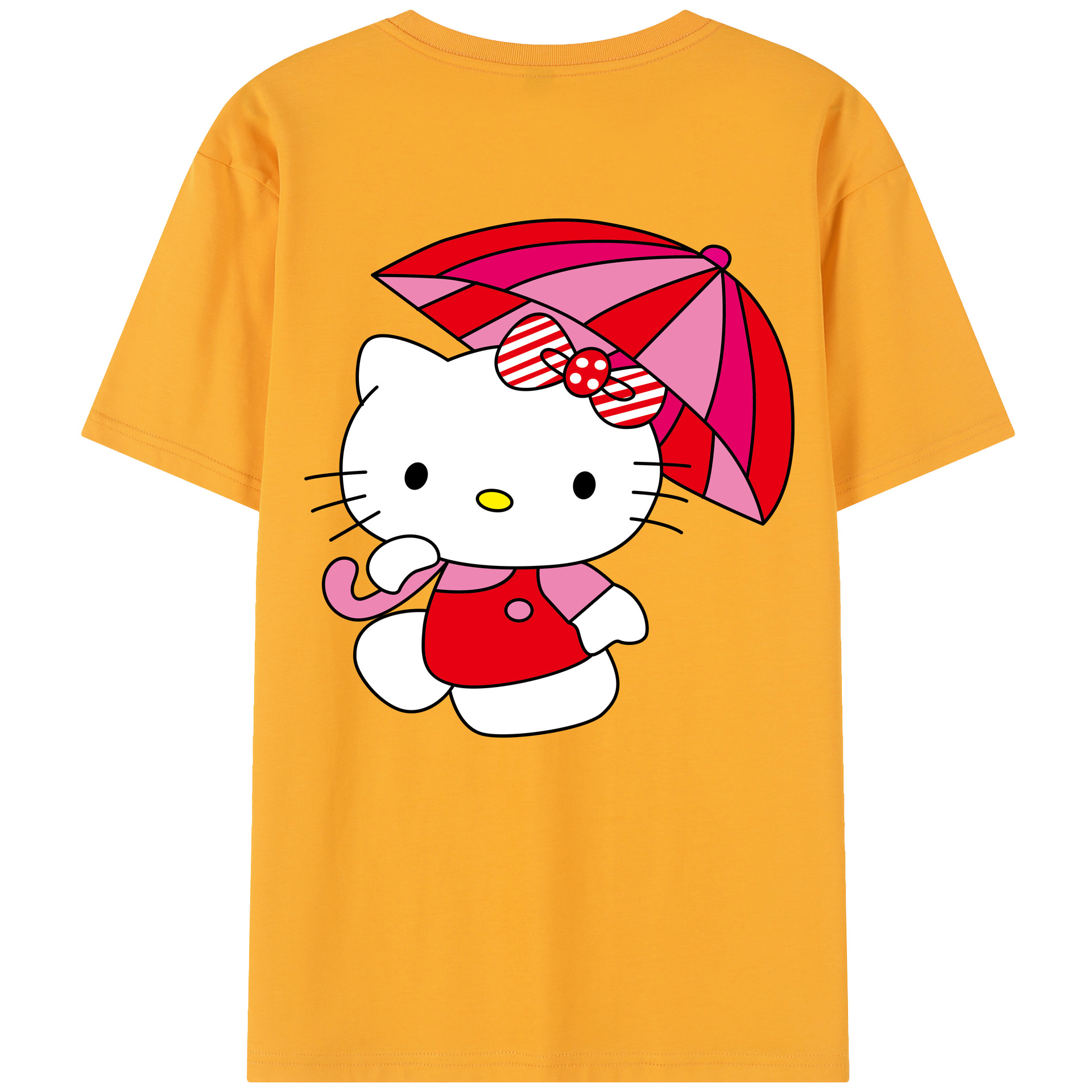 （画像用） Hello Kitty ハローキティ 綿100％半袖Tシャツ（背面プリント）