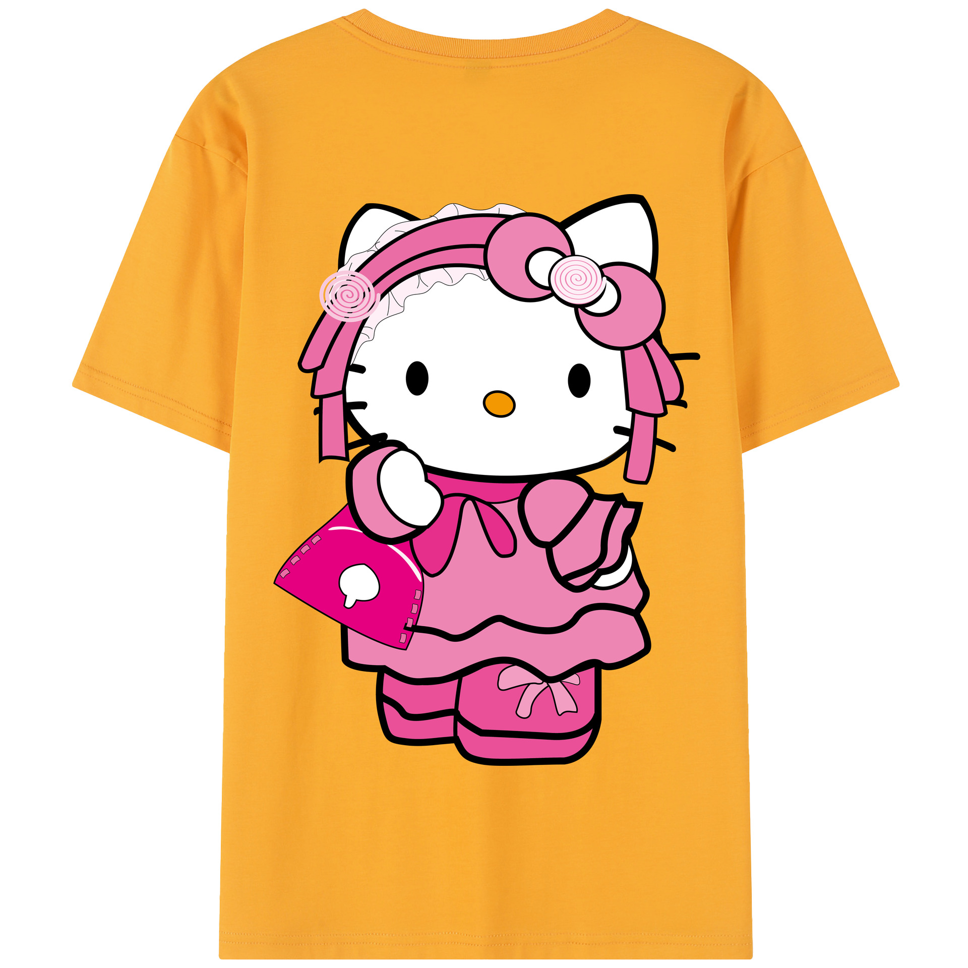 （画像用） Hello Kitty ハローキティ 綿100％半袖Tシャツ（背面プリント）
