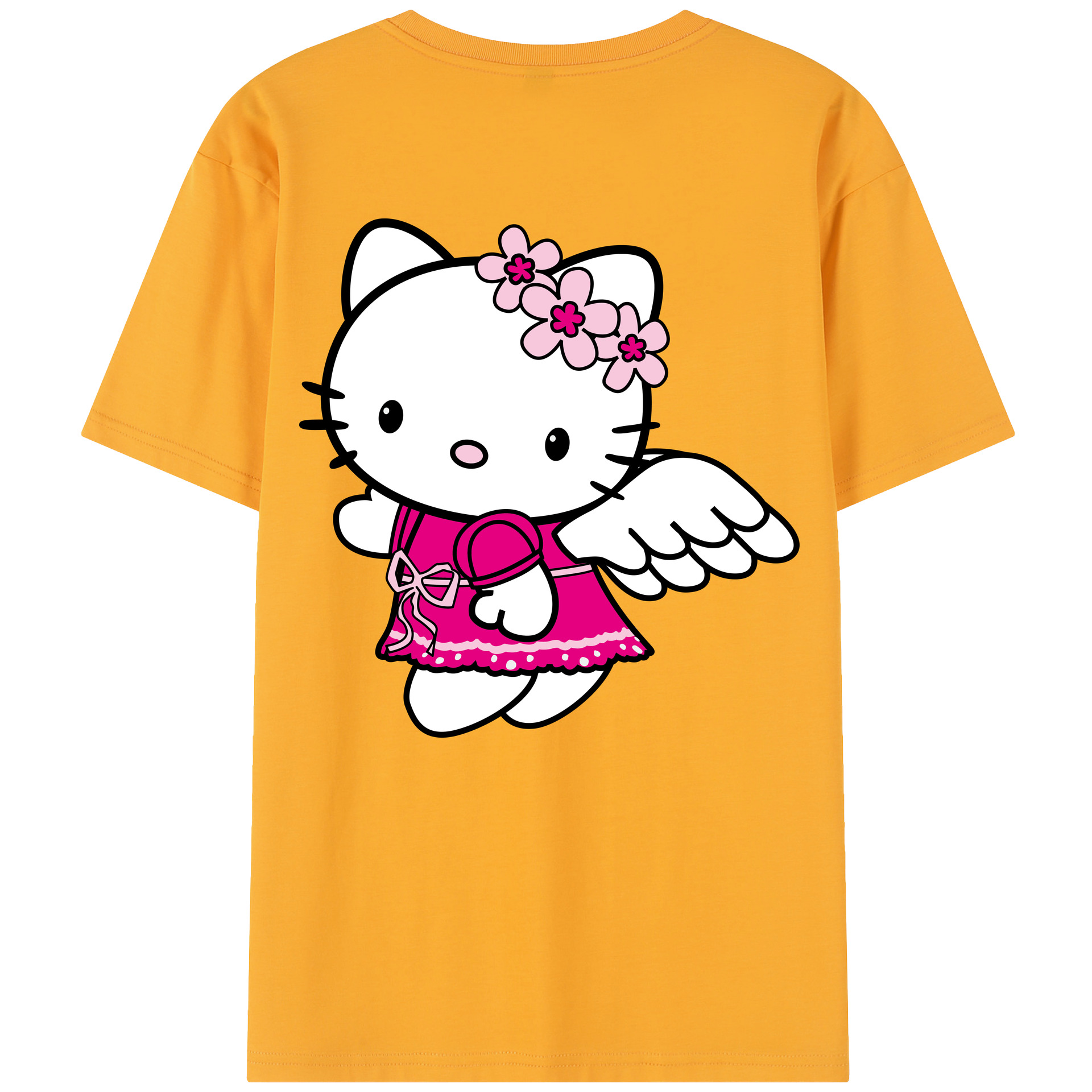 （画像用） Hello Kitty ハローキティ 綿100％半袖Tシャツ（背面プリント）