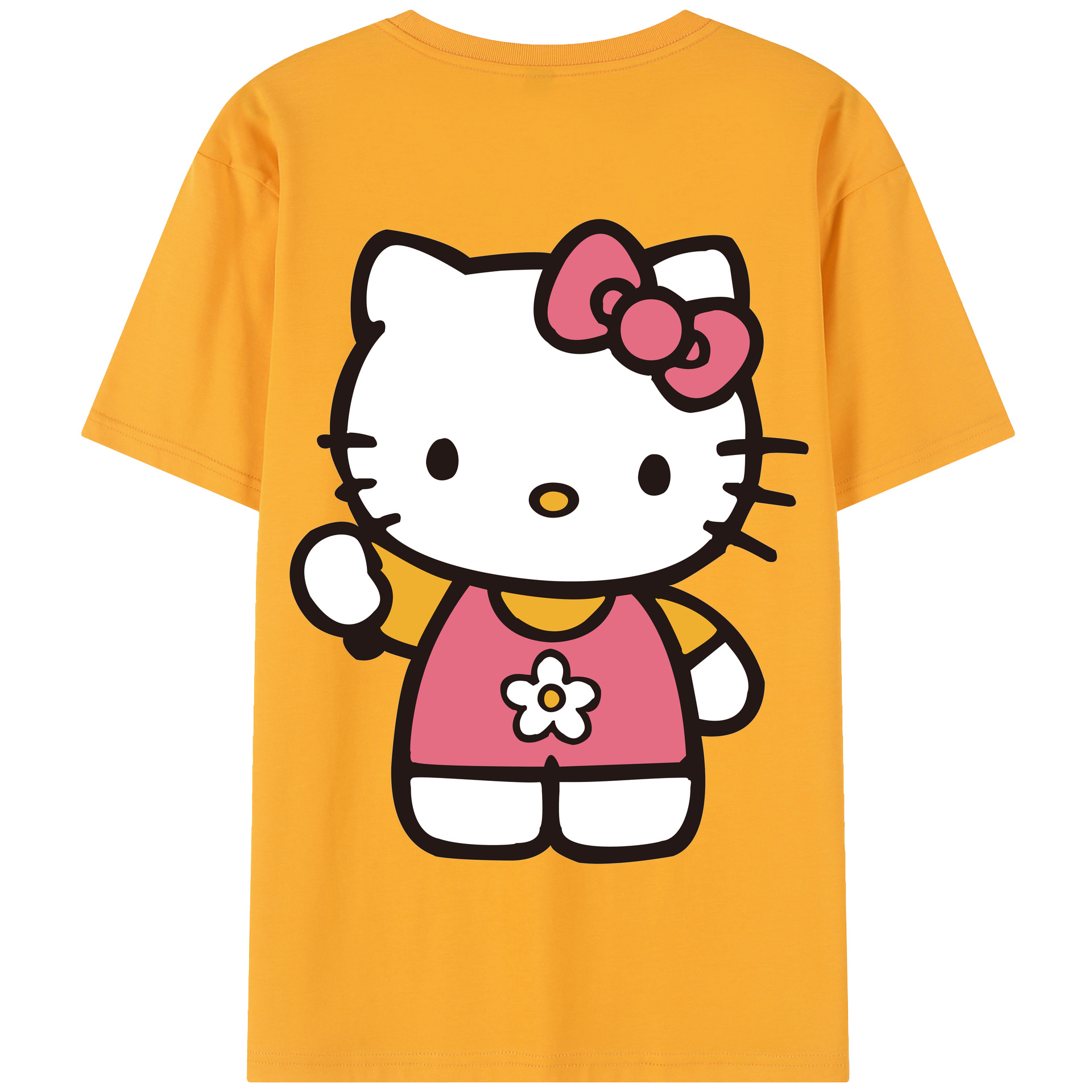 （画像用） Hello Kitty ハローキティ 綿100％半袖Tシャツ（背面プリント）