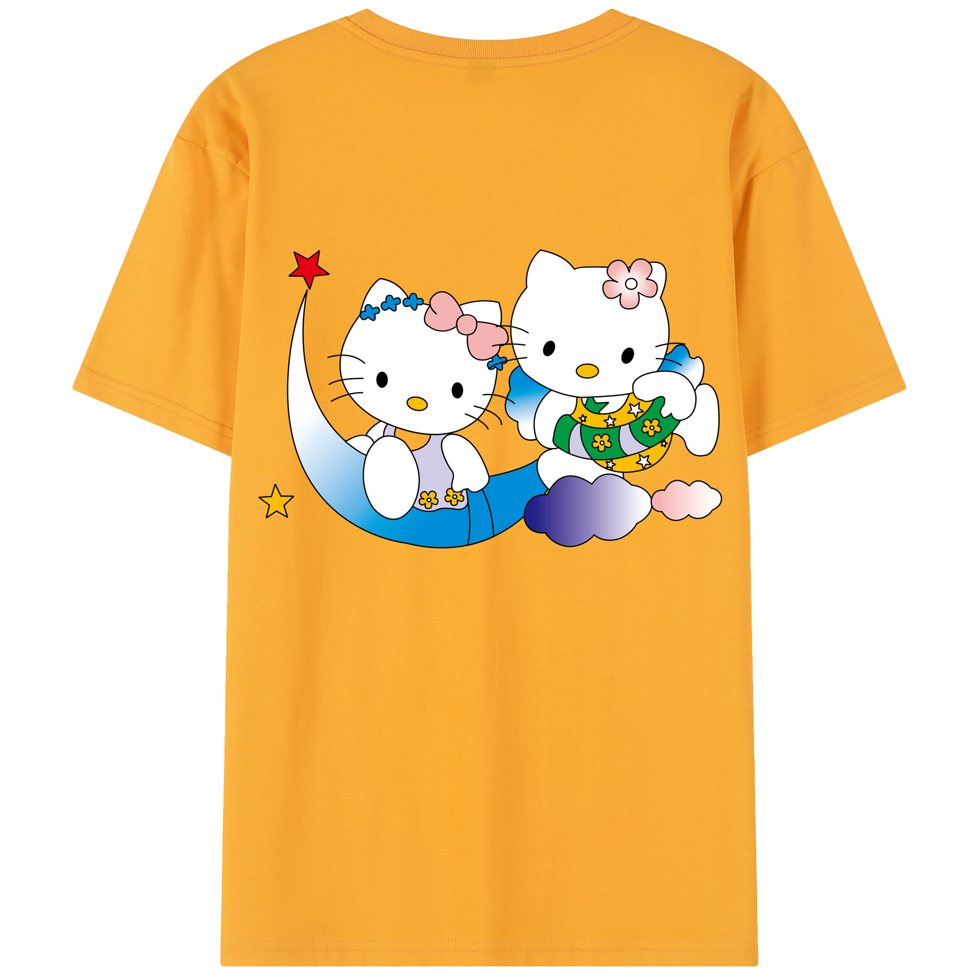 （画像用） Hello Kitty ハローキティ 綿100％半袖Tシャツ（背面プリント）