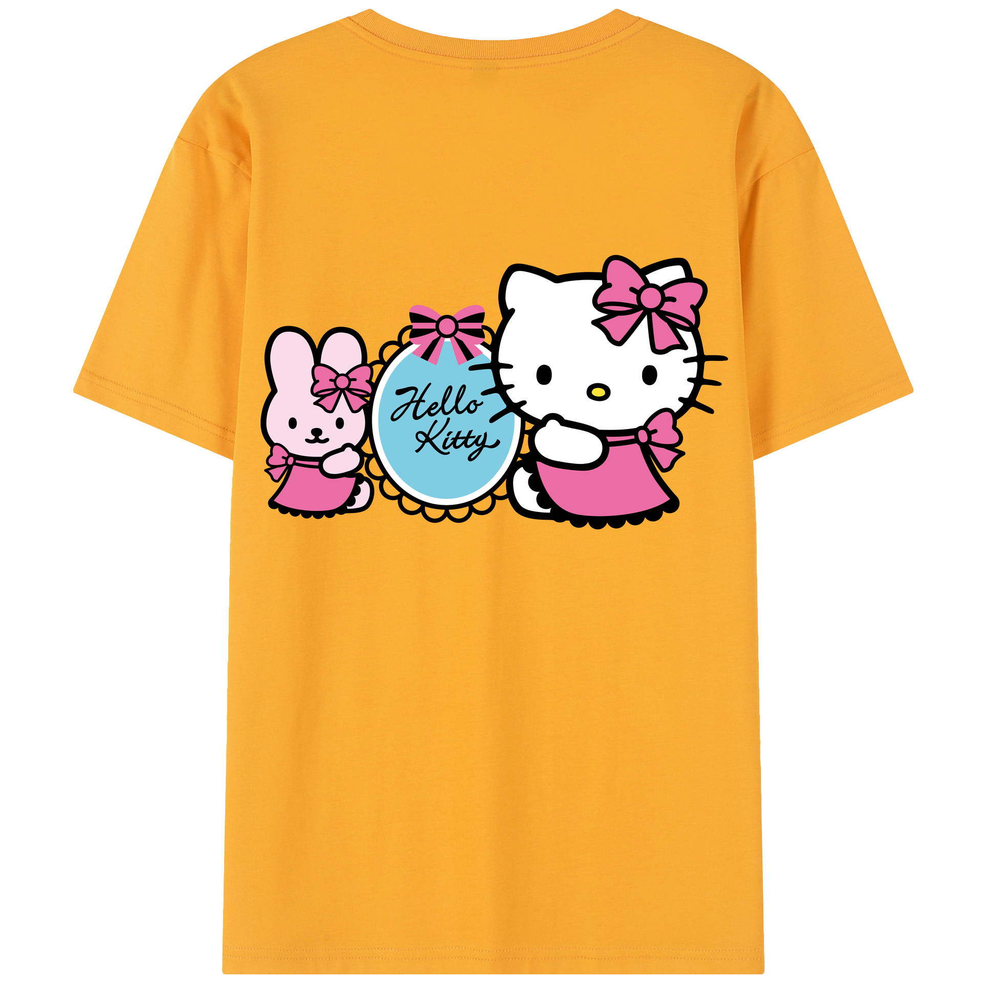 （画像用） Hello Kitty ハローキティ 綿100％半袖Tシャツ（背面プリント）