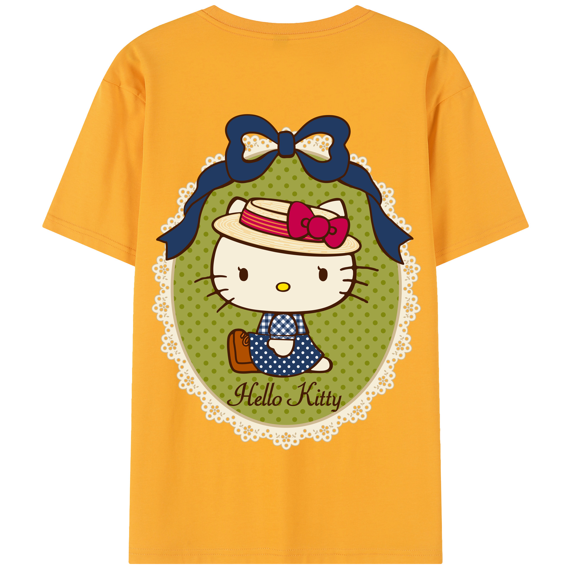 （画像用） Hello Kitty ハローキティ 綿100％半袖Tシャツ（背面プリント）