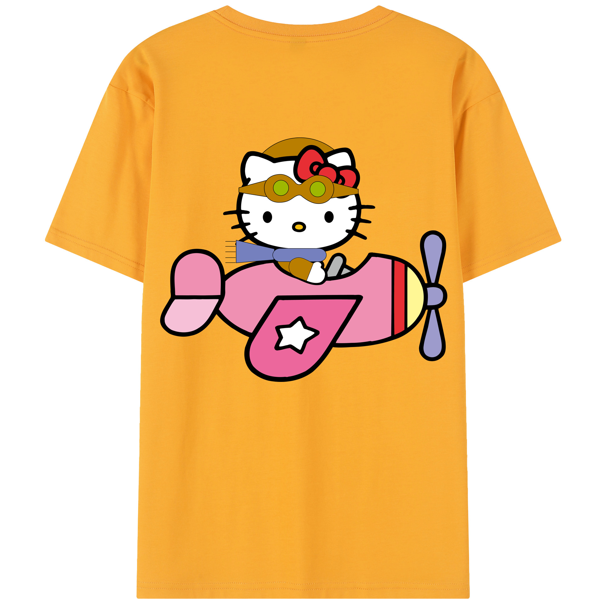 （画像用） Hello Kitty ハローキティ 綿100％半袖Tシャツ（背面プリント）