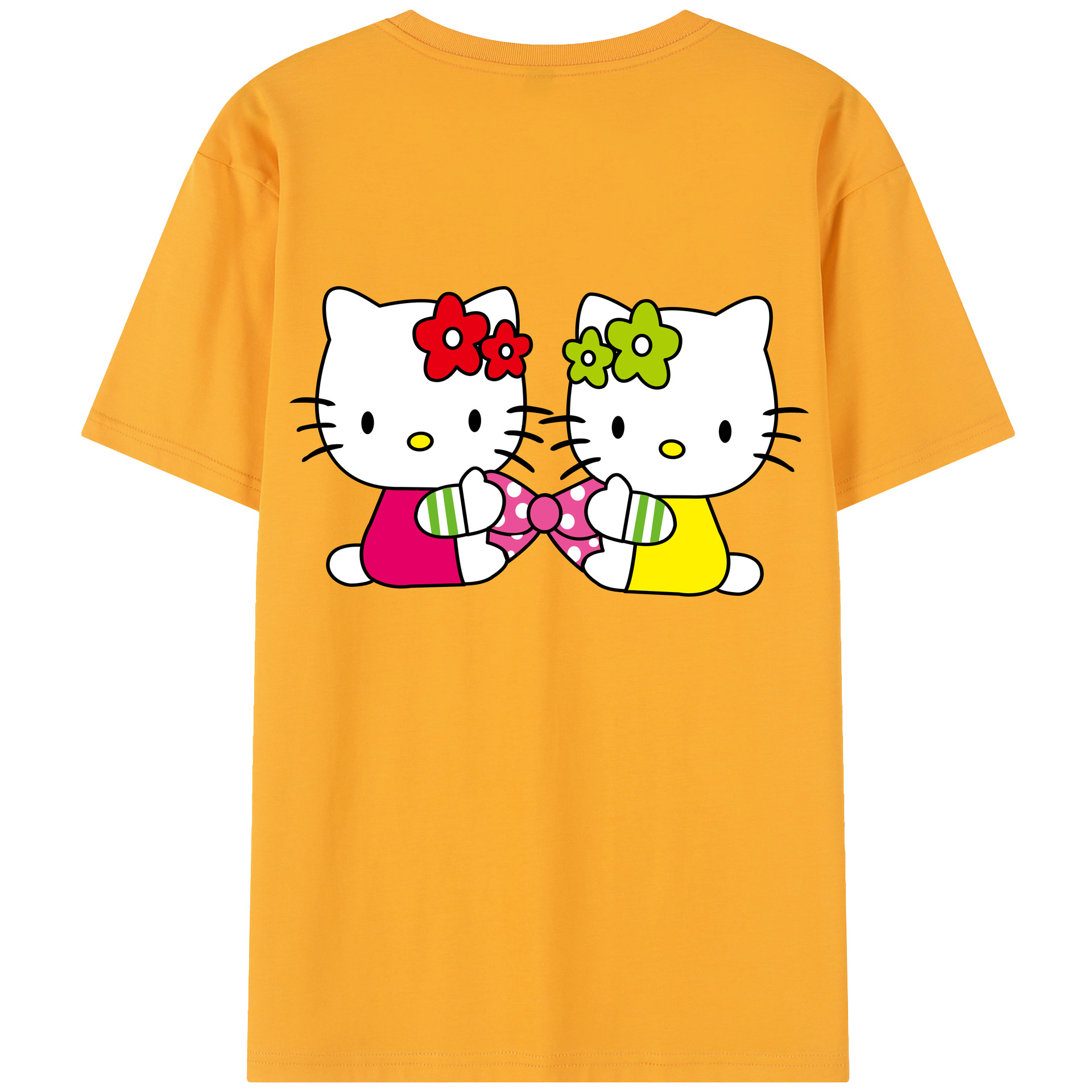 （画像用） Hello Kitty ハローキティ 綿100％半袖Tシャツ（背面プリント）