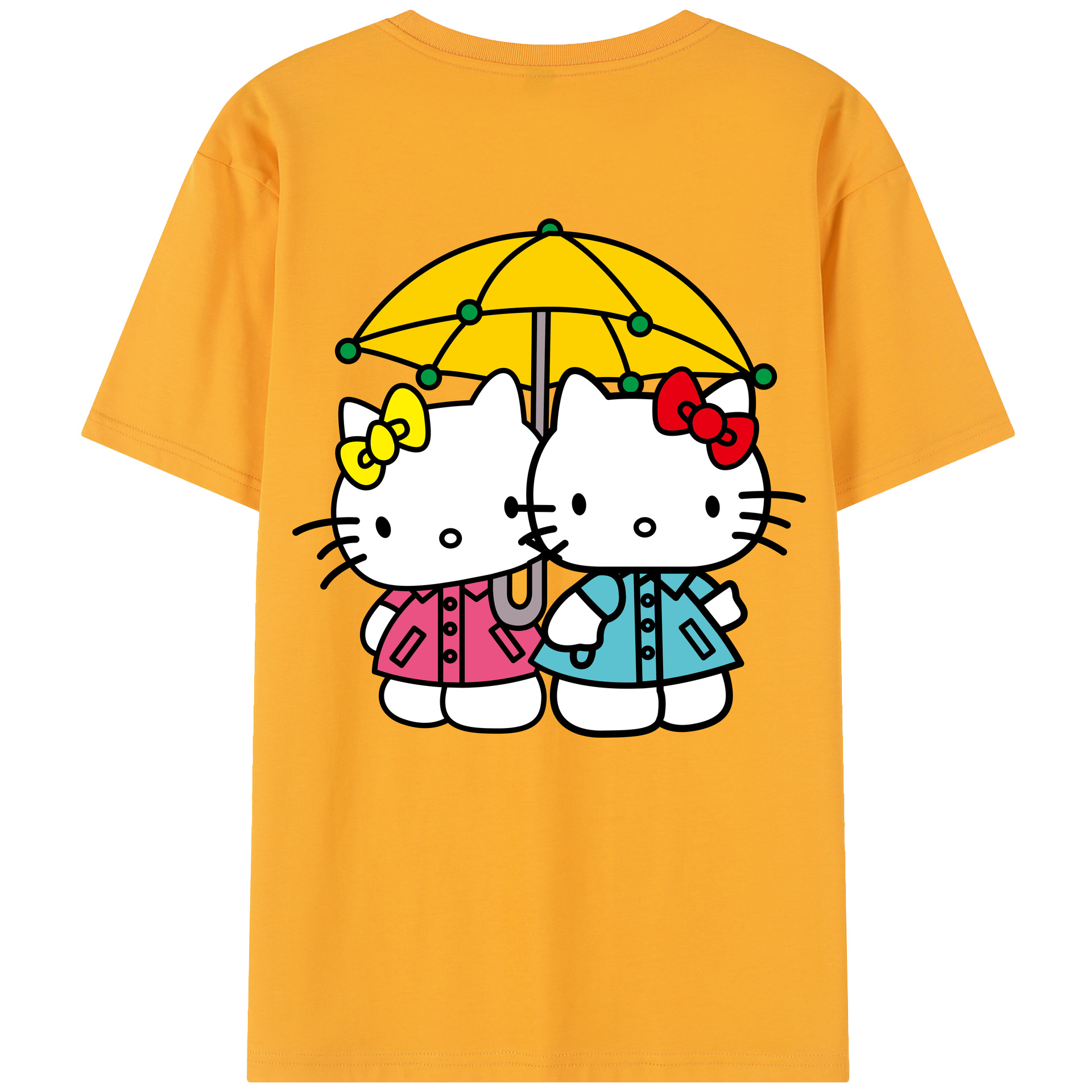 （画像用） Hello Kitty ハローキティ 綿100％半袖Tシャツ（背面プリント）