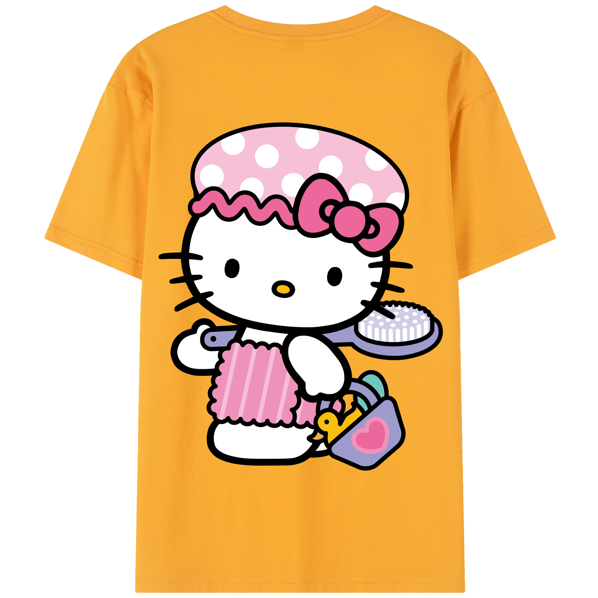 （画像用） Hello Kitty ハローキティ 綿100％半袖Tシャツ（背面プリント）