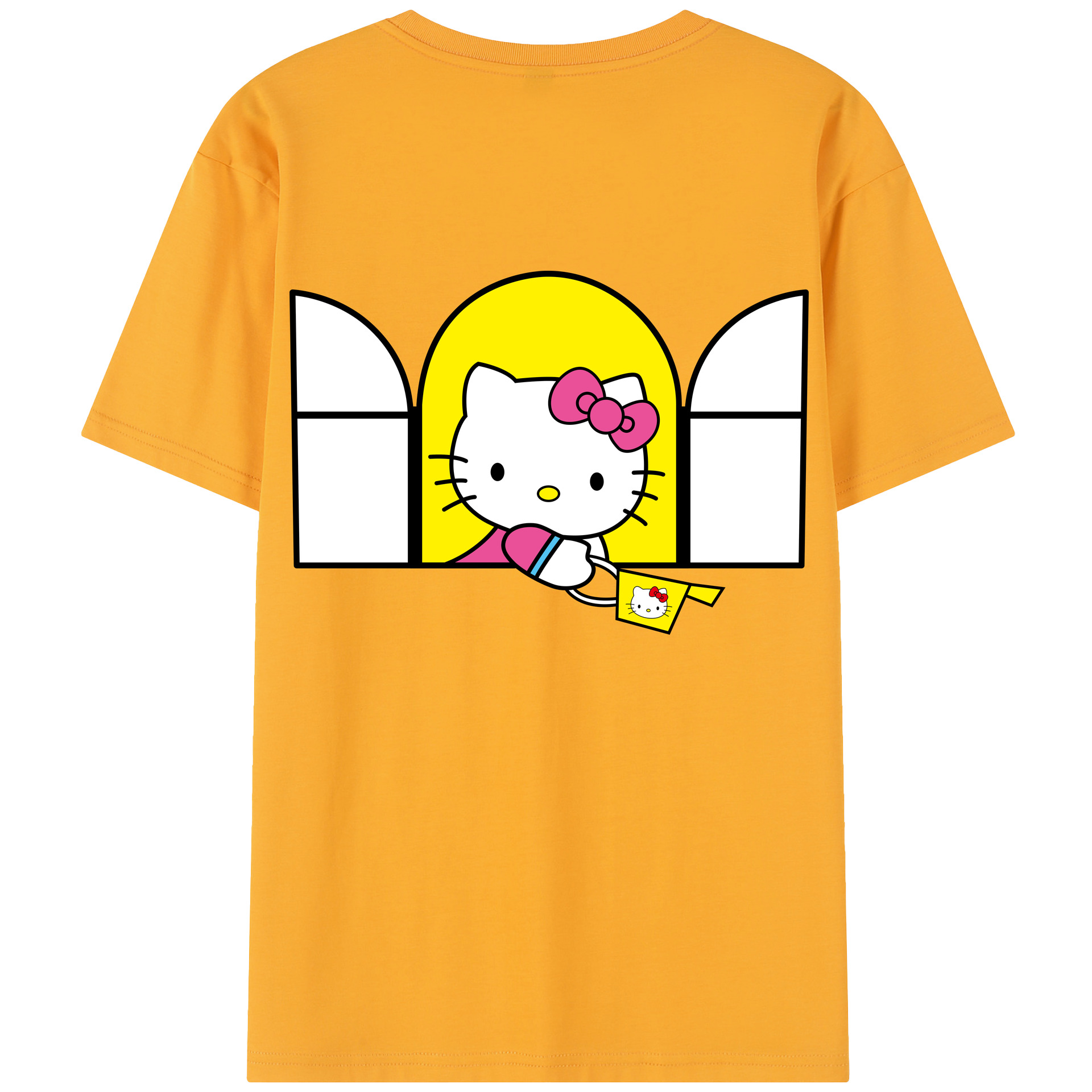 （画像用） Hello Kitty ハローキティ 綿100％半袖Tシャツ（背面プリント）