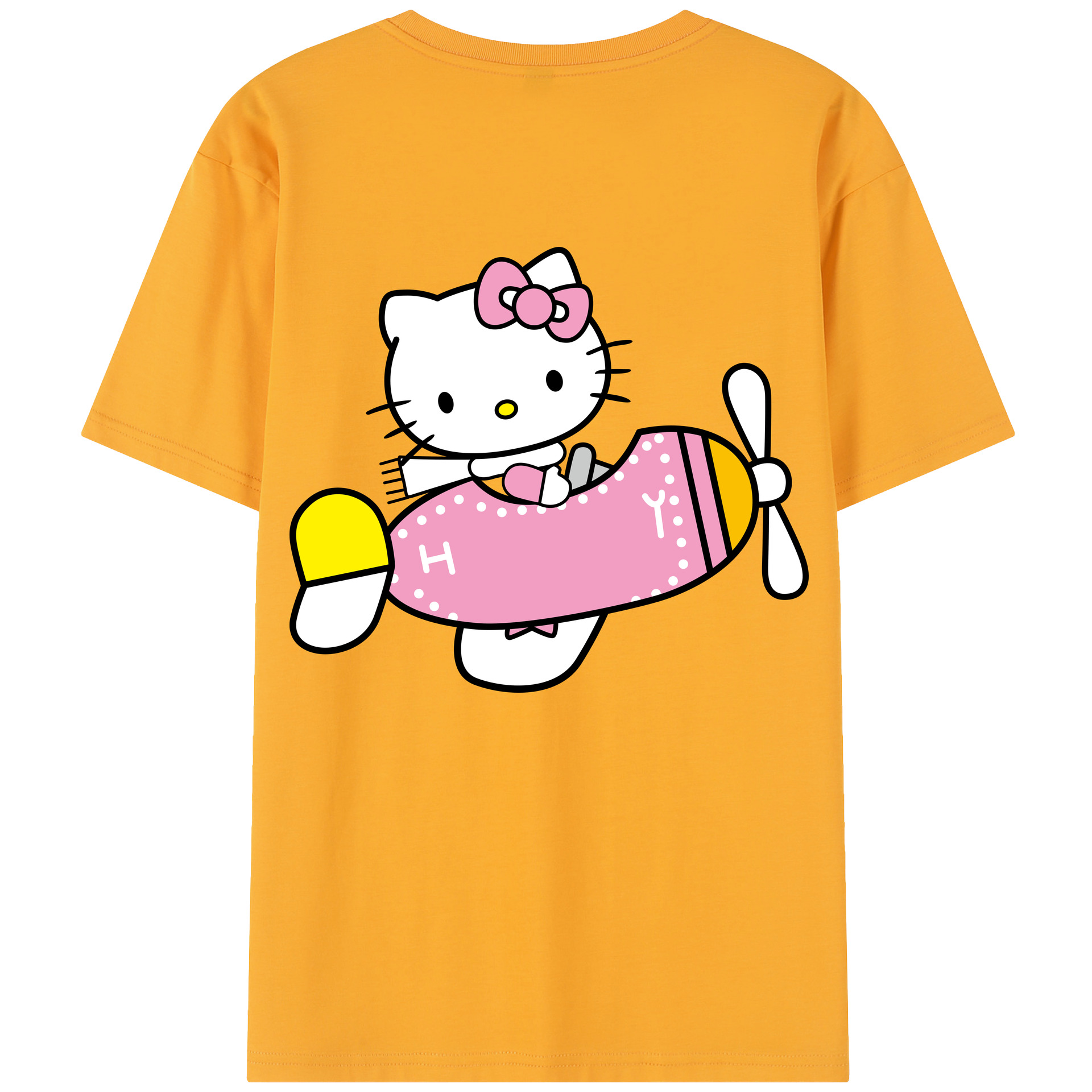 （画像用） Hello Kitty ハローキティ 綿100％半袖Tシャツ（背面プリント）