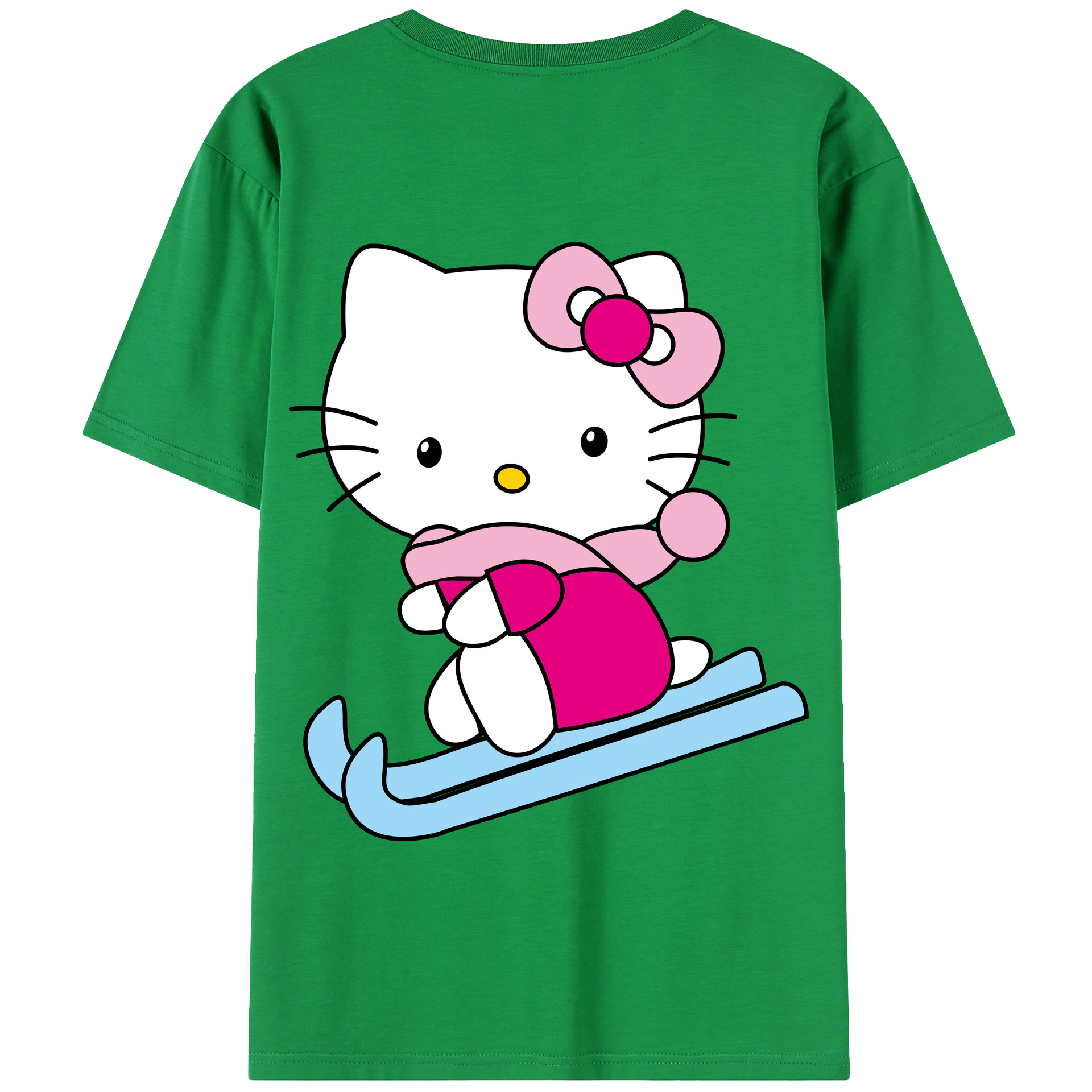 （画像用） Hello Kitty ハローキティ 綿100％半袖Tシャツ（背面プリント）