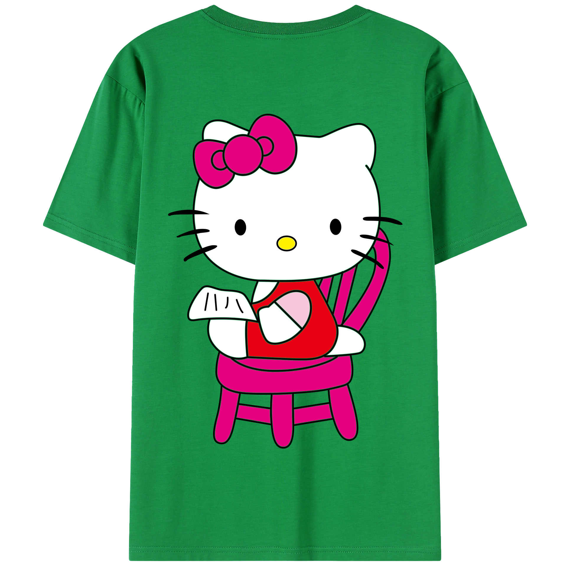 （画像用） Hello Kitty ハローキティ 綿100％半袖Tシャツ（背面プリント）