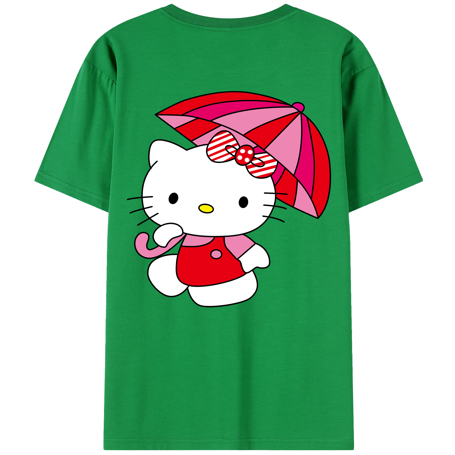 （画像用） Hello Kitty ハローキティ 綿100％半袖Tシャツ（背面プリント）