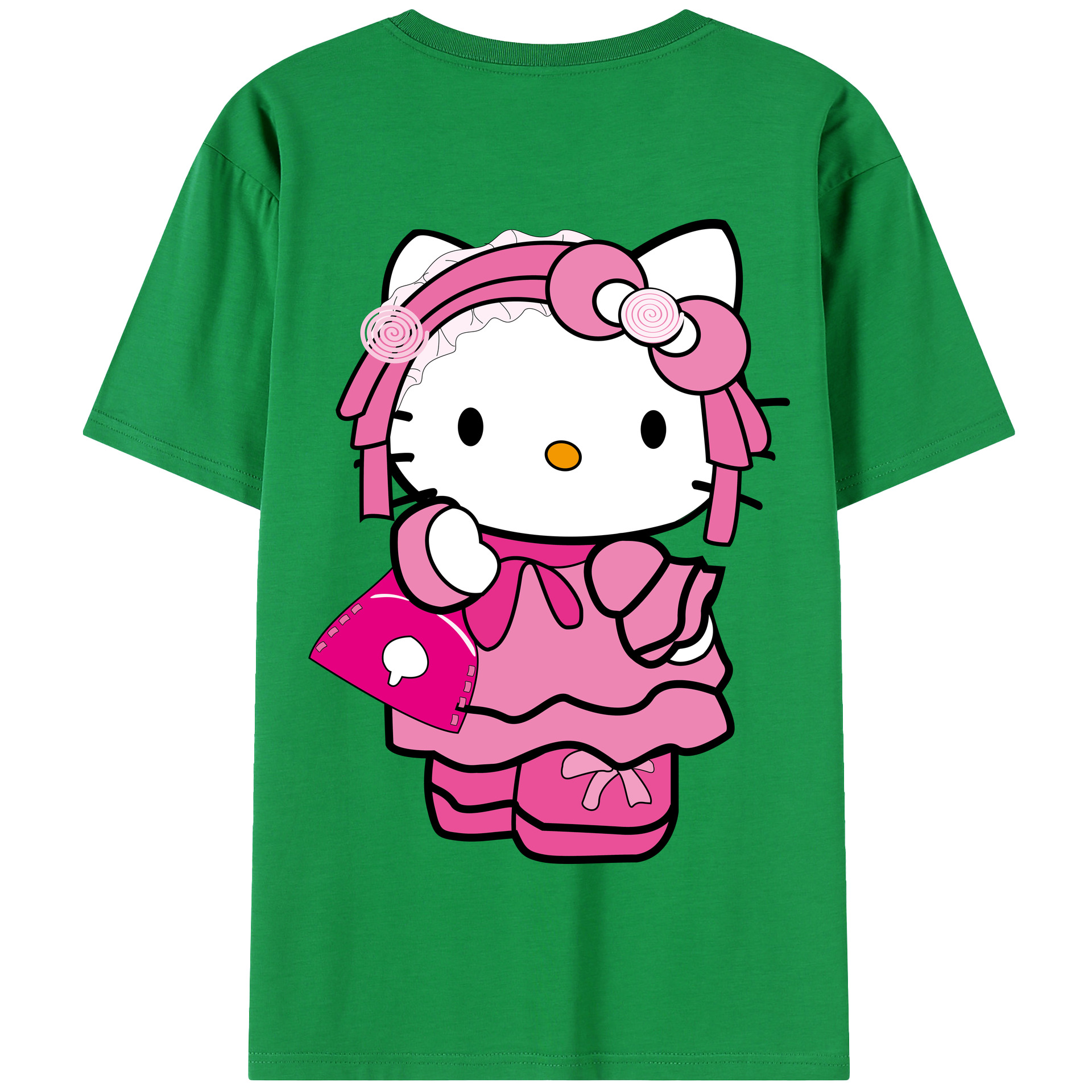 （画像用） Hello Kitty ハローキティ 綿100％半袖Tシャツ（背面プリント）