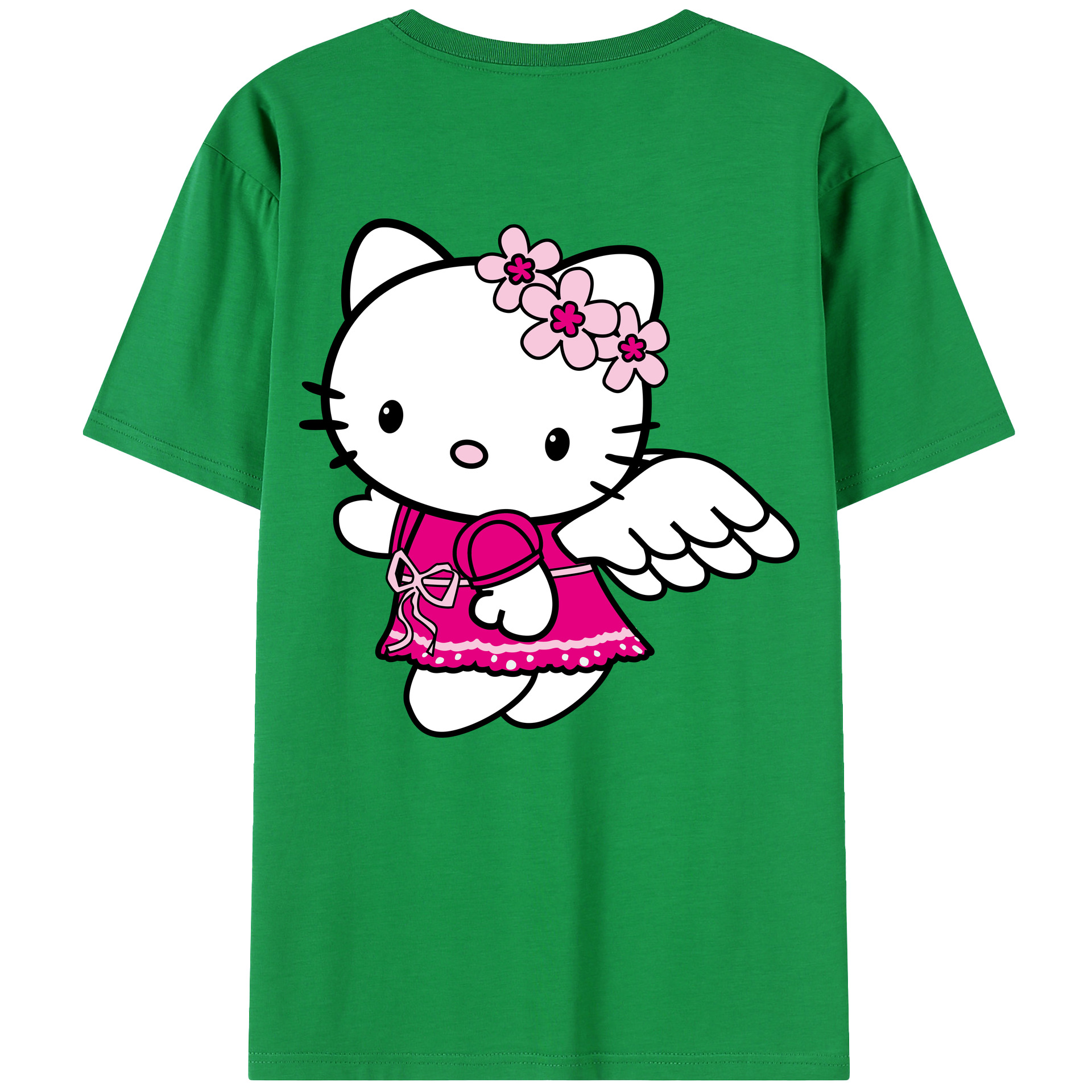 （画像用） Hello Kitty ハローキティ 綿100％半袖Tシャツ（背面プリント）