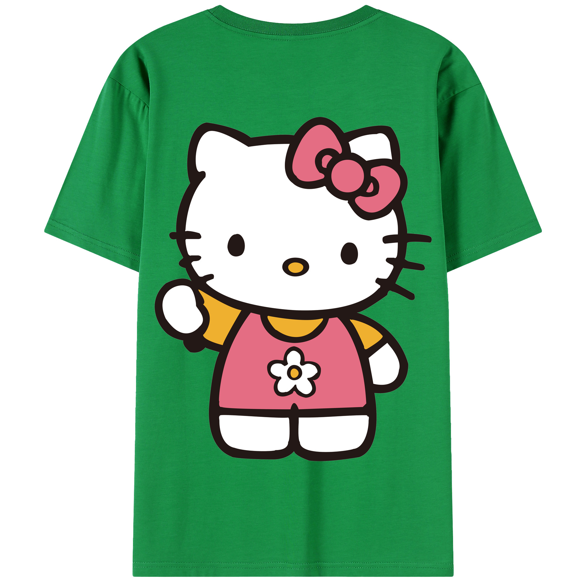 （画像用） Hello Kitty ハローキティ 綿100％半袖Tシャツ（背面プリント）