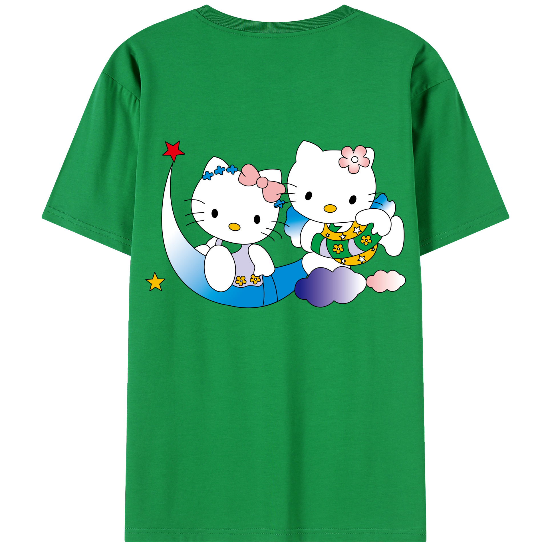 （画像用） Hello Kitty ハローキティ 綿100％半袖Tシャツ（背面プリント）