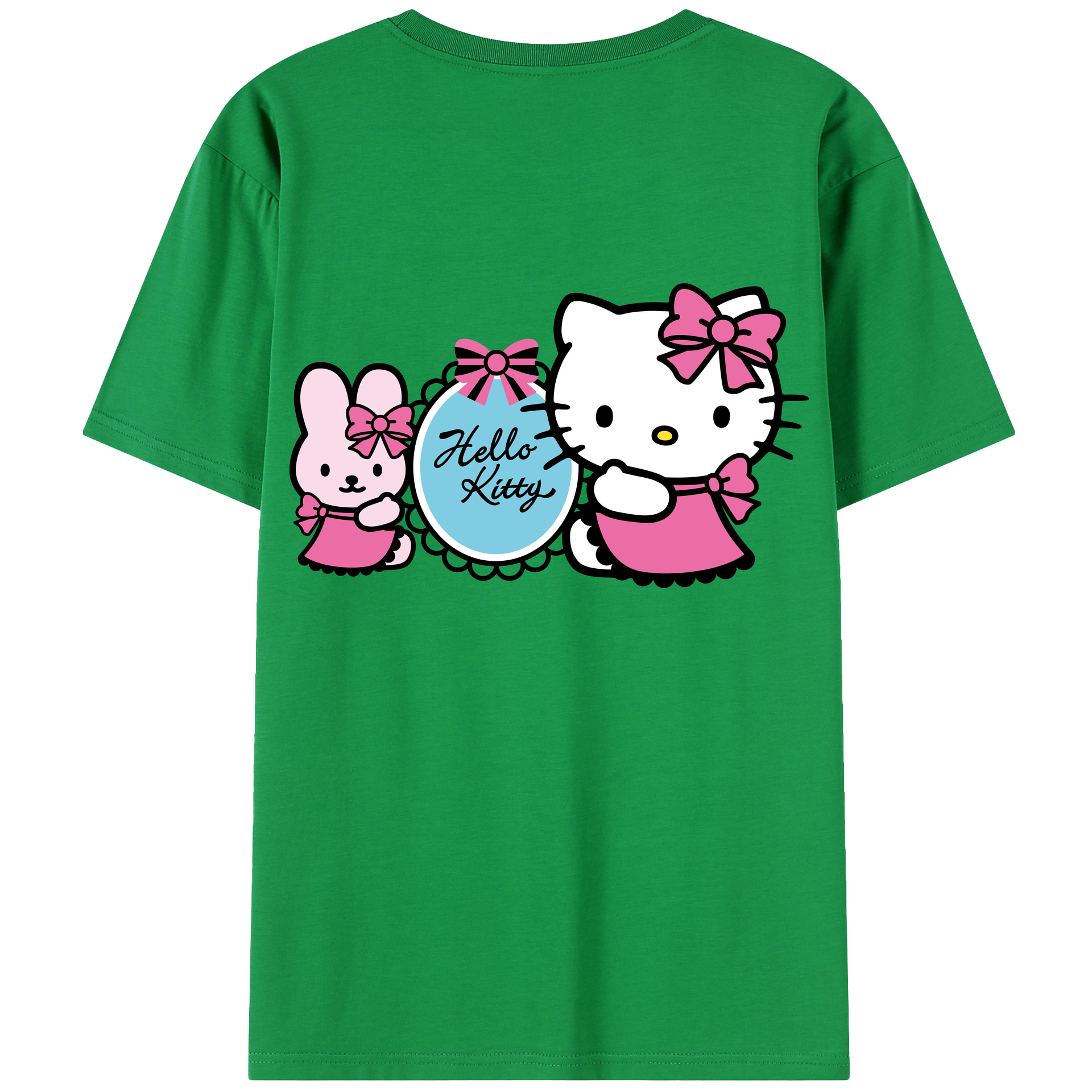 （画像用） Hello Kitty ハローキティ 綿100％半袖Tシャツ（背面プリント）